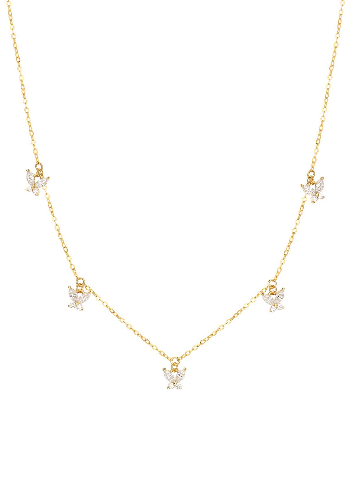 Kette mit Anhänger Schmetterling Kristall, Kette Silber 925 Damen