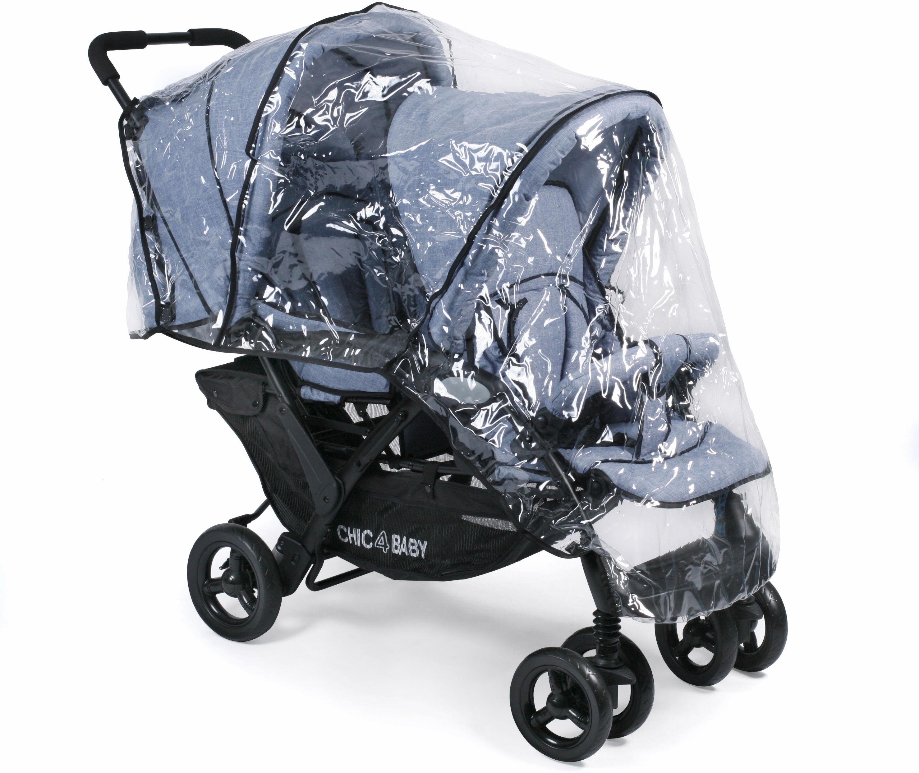 CHIC4BABY Geschwisterwagen Duo, mit feststellbaren Doppelschwenk-Vorderrädern