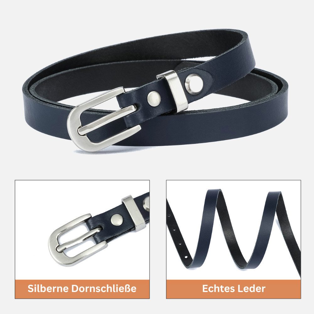 Frentree Taillengürtel Damen, MADE IN GERMANY 1,5 cm schmaler Echtleder Gürtel für Kleid und Anzugshose