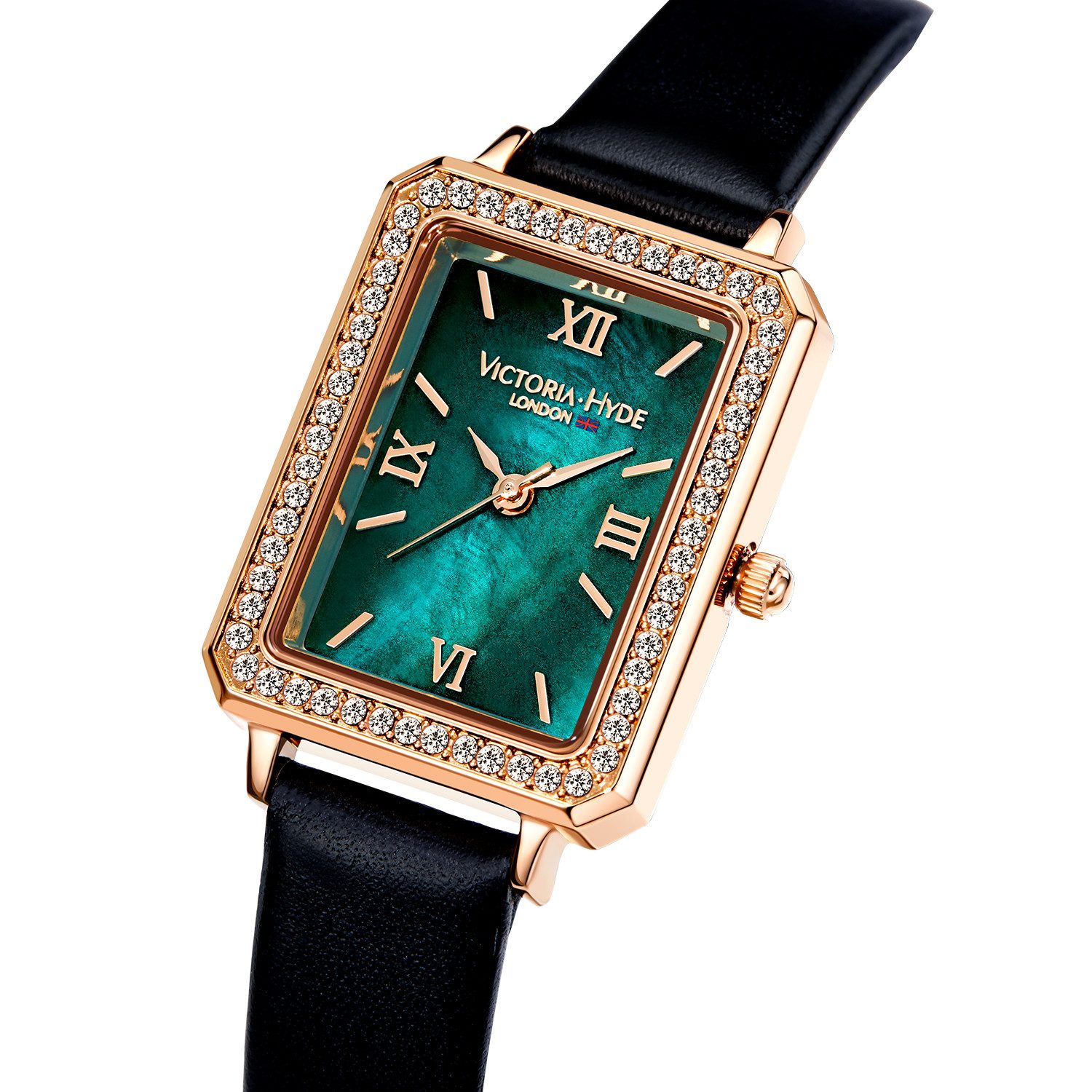 Victoria Hyde Quarzuhr Quarzuhr, Kratzfeste Mineralglas, 3 ATM, Schmucksteine, Geschenkbox Edelstahl Armband, (1-tlg., Kein Set)