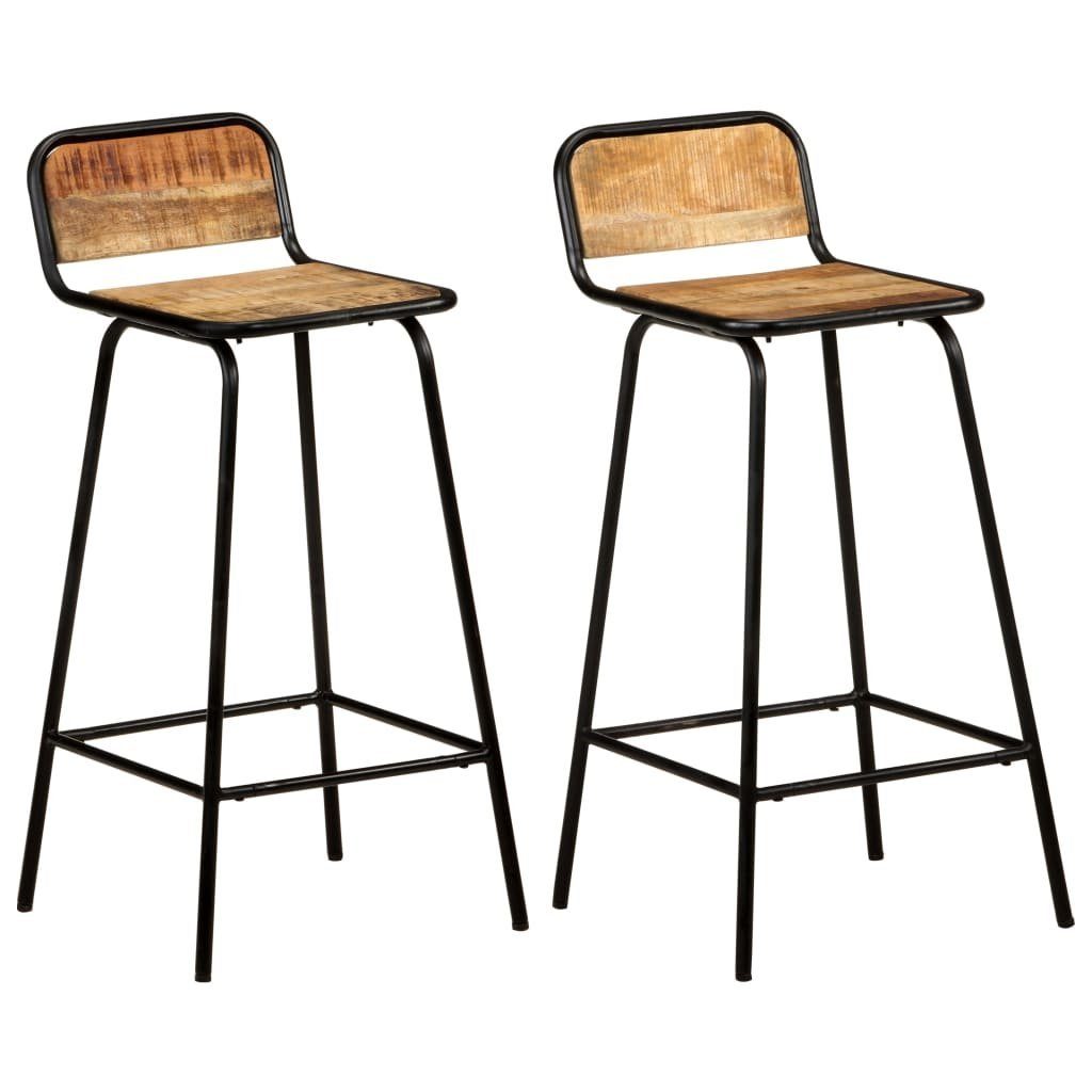 Barhocker Barstühle 2 Stk. Massivholz Mango