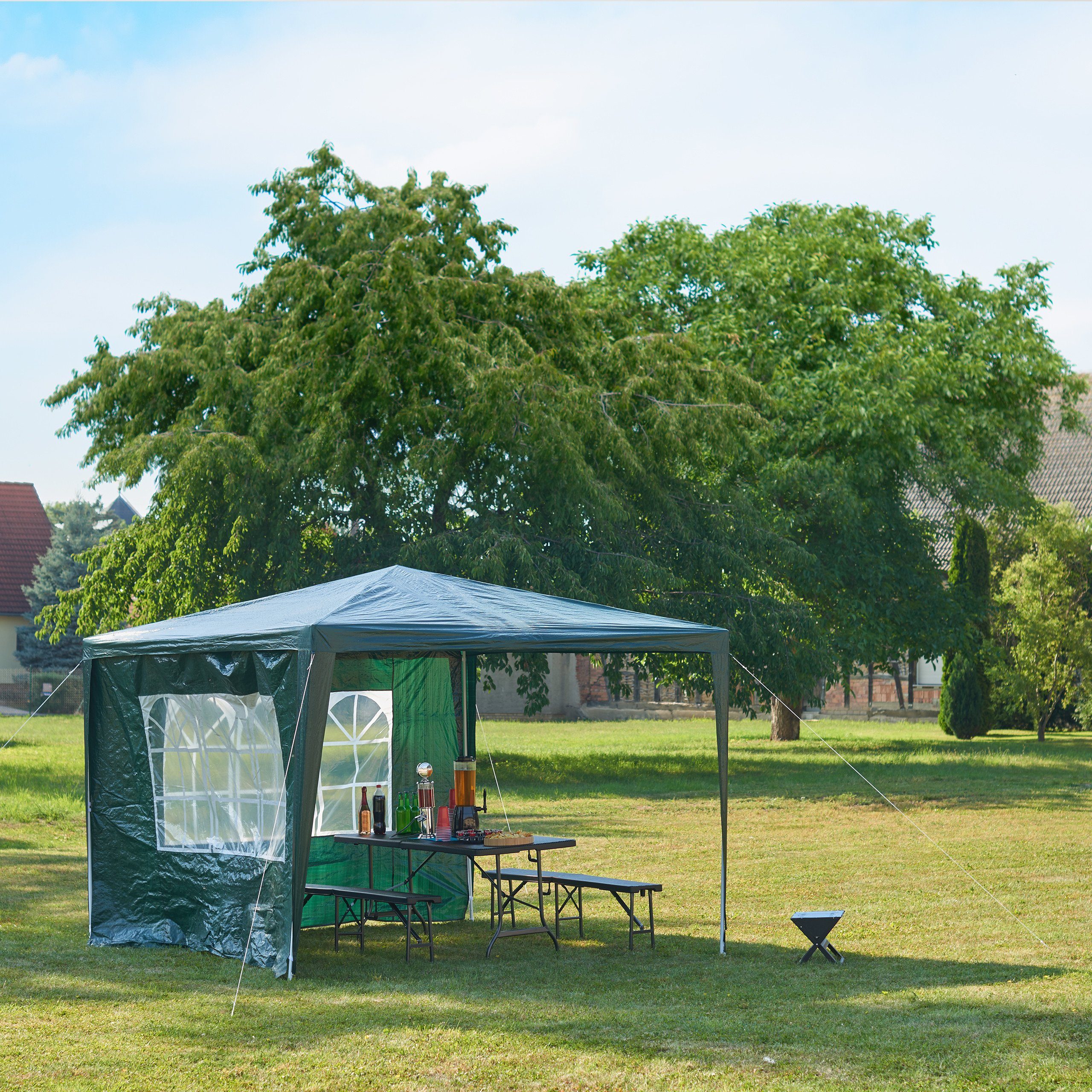 relaxdays Pavillon 3x3 m mit 2 günstig online kaufen