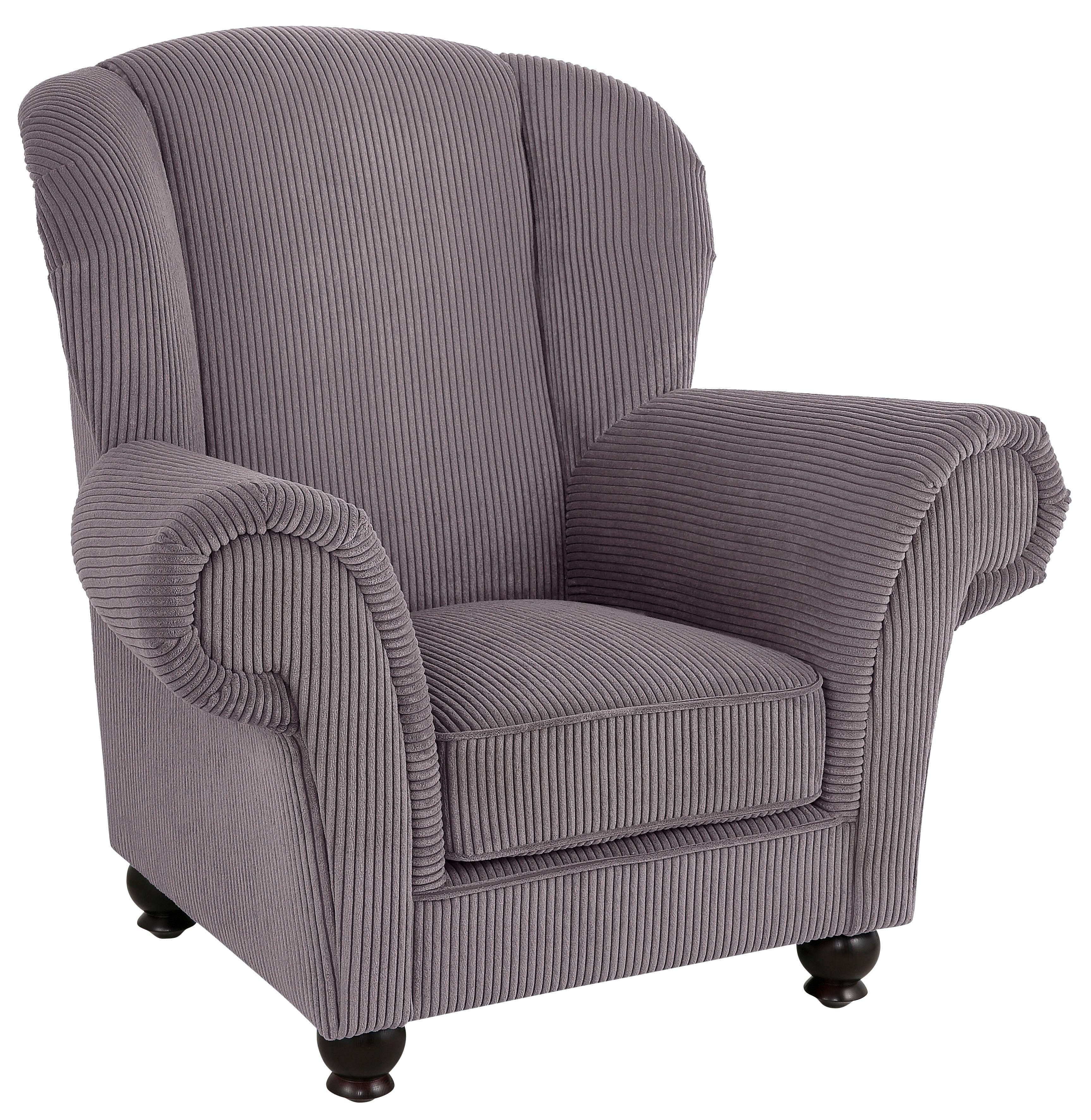 Home affaire Sessel King Henry, Hochlehnsessel, Ohrensessel, Federkern, Cord, mit legerer Polsterung, Federkern und losen Zierkissen