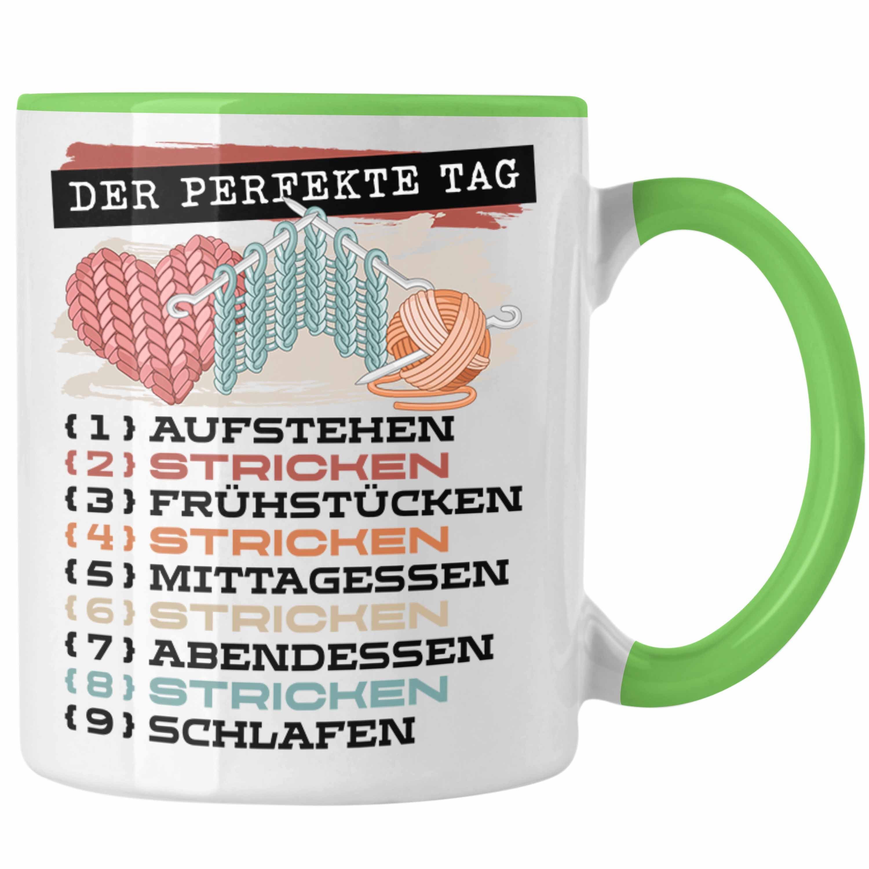 Trendation Tasse Trendation - Stricken Tasse Geschenk Becher Der Perfekte Tag Häckeln G Grün