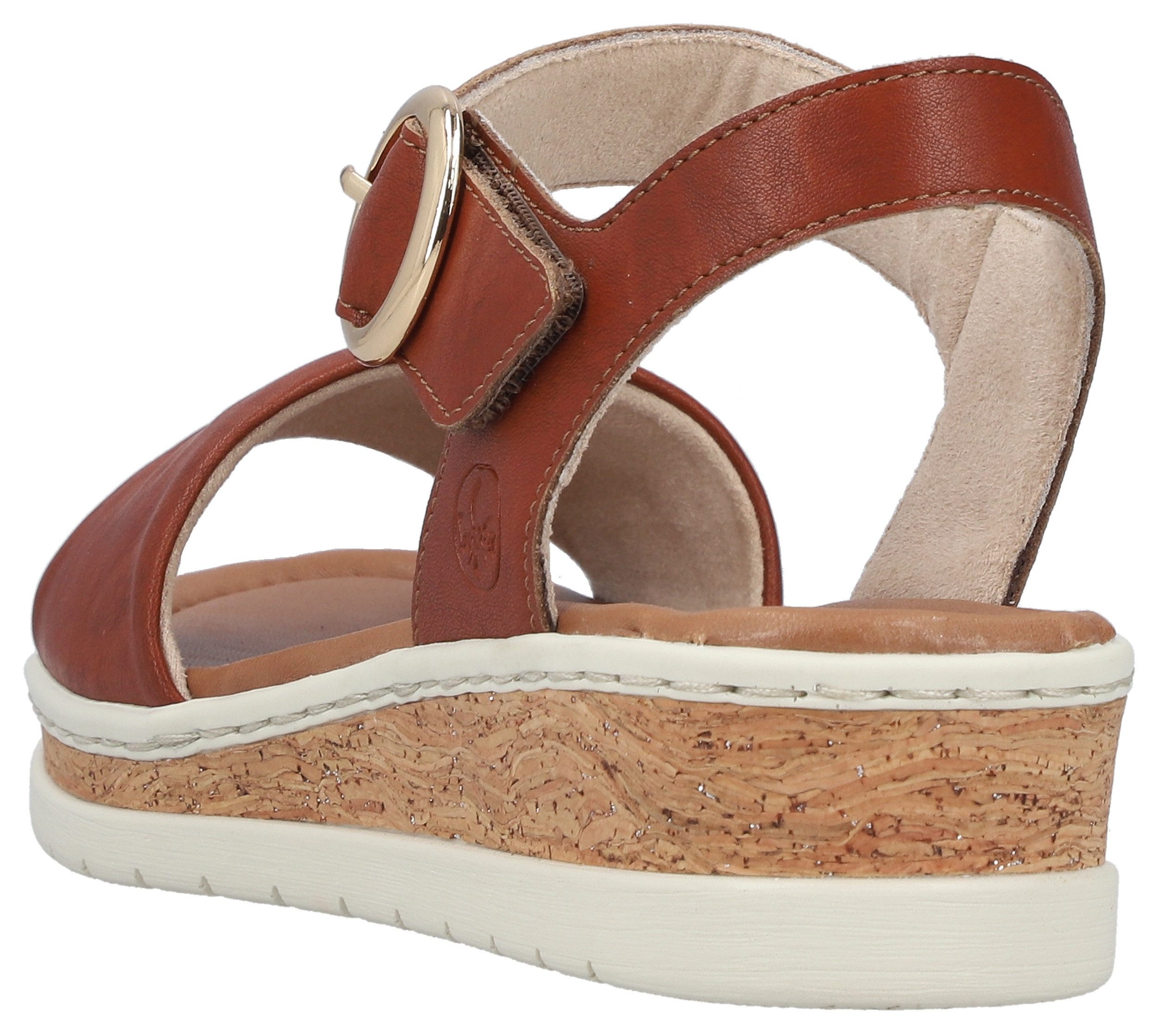 Rieker Keilsandalette Sommerschuh, Urlaubsschuh, Sandale mit Klett