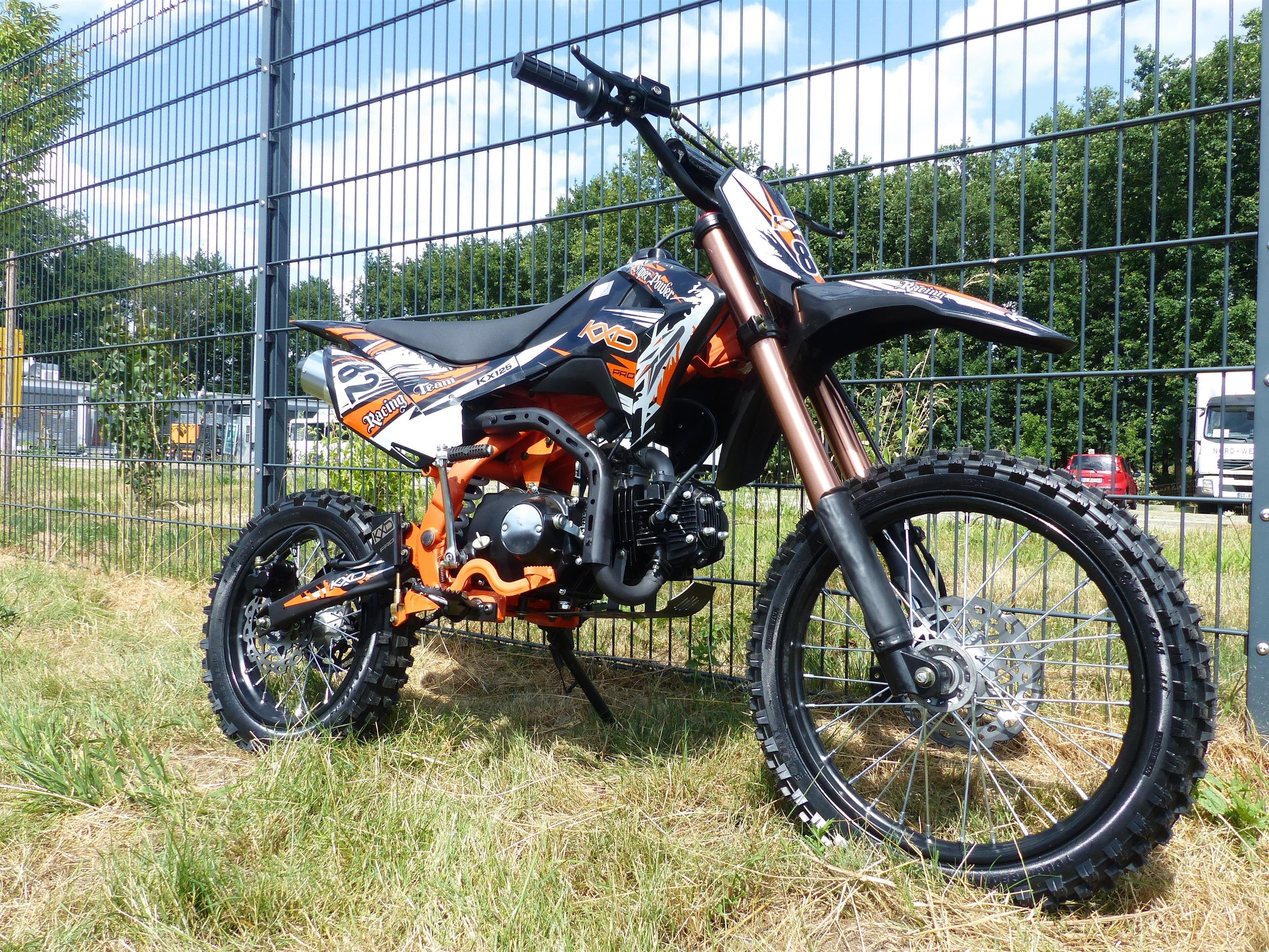 RV-Parts Dirt-Bike 125ccm Dirtbike Cross Bike Pocketbike KXD 609 4 Takt 4 Gang Manuel, 4 Gang