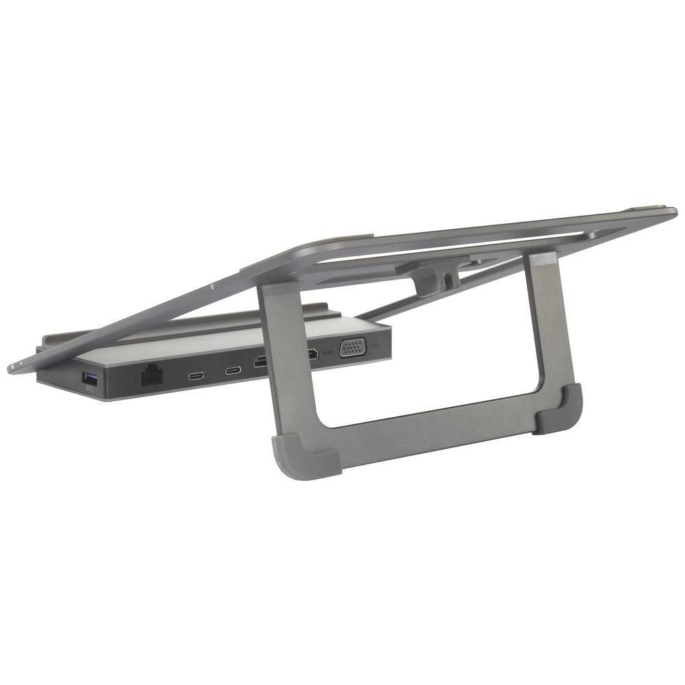 Renkforce Laptop-Dockingstation USB-C® 12-in-1 Dual 4K Laptop-Dockingstation inkl. Ständer RF-5239194, USB-C® Power Delivery
