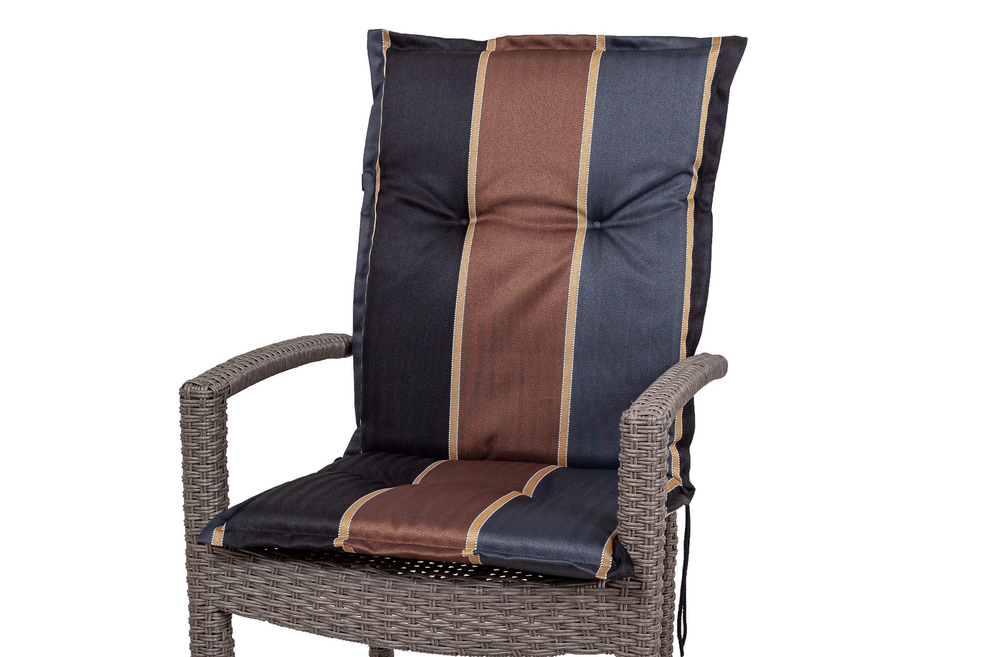 Sun Garden Sesselauflage Niederlehner Naxos 20536-800 schwarz-grau-braun 105x49x6 cm Sun Garden