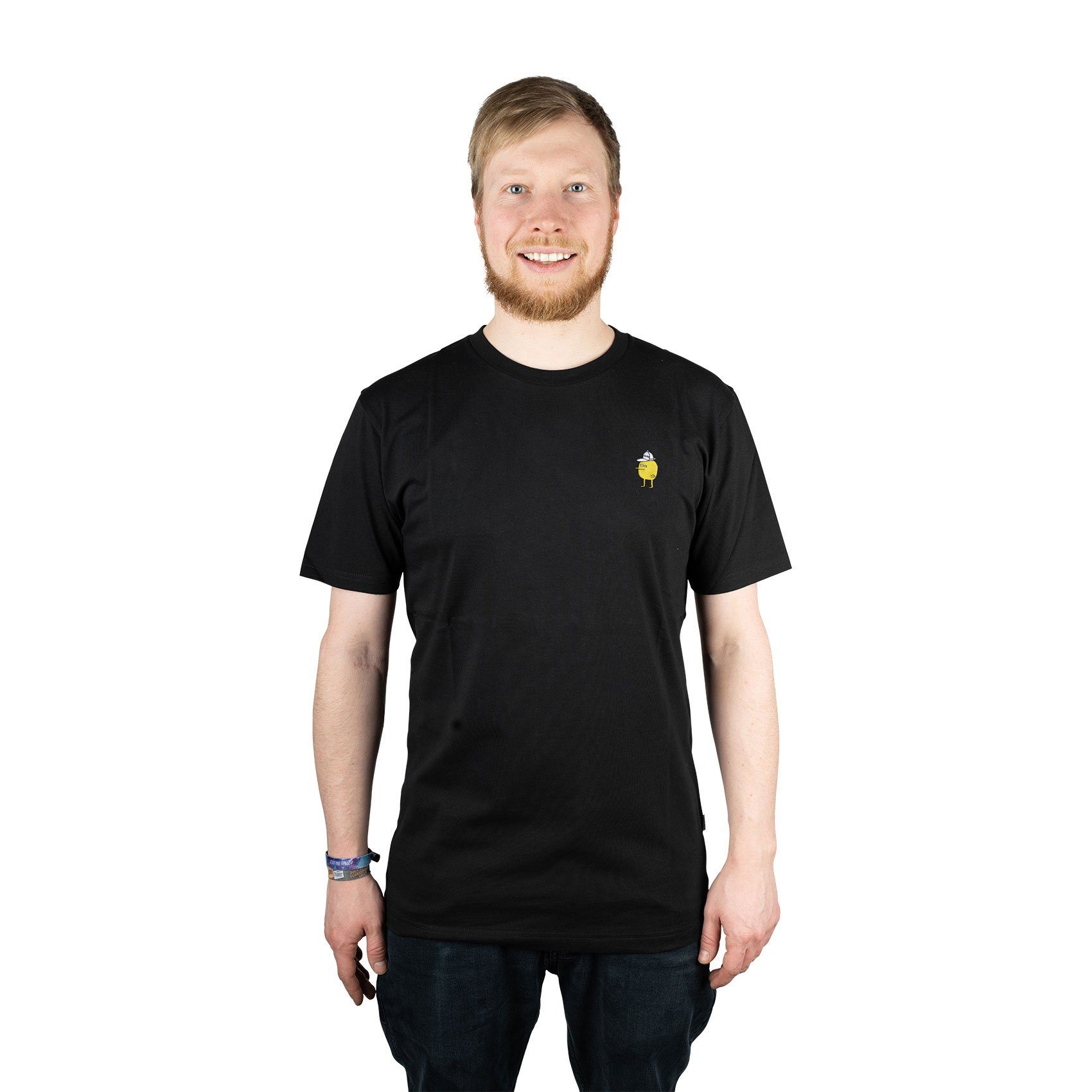 Embroidery Cleptomanicx - T-Shirt Zitrone black