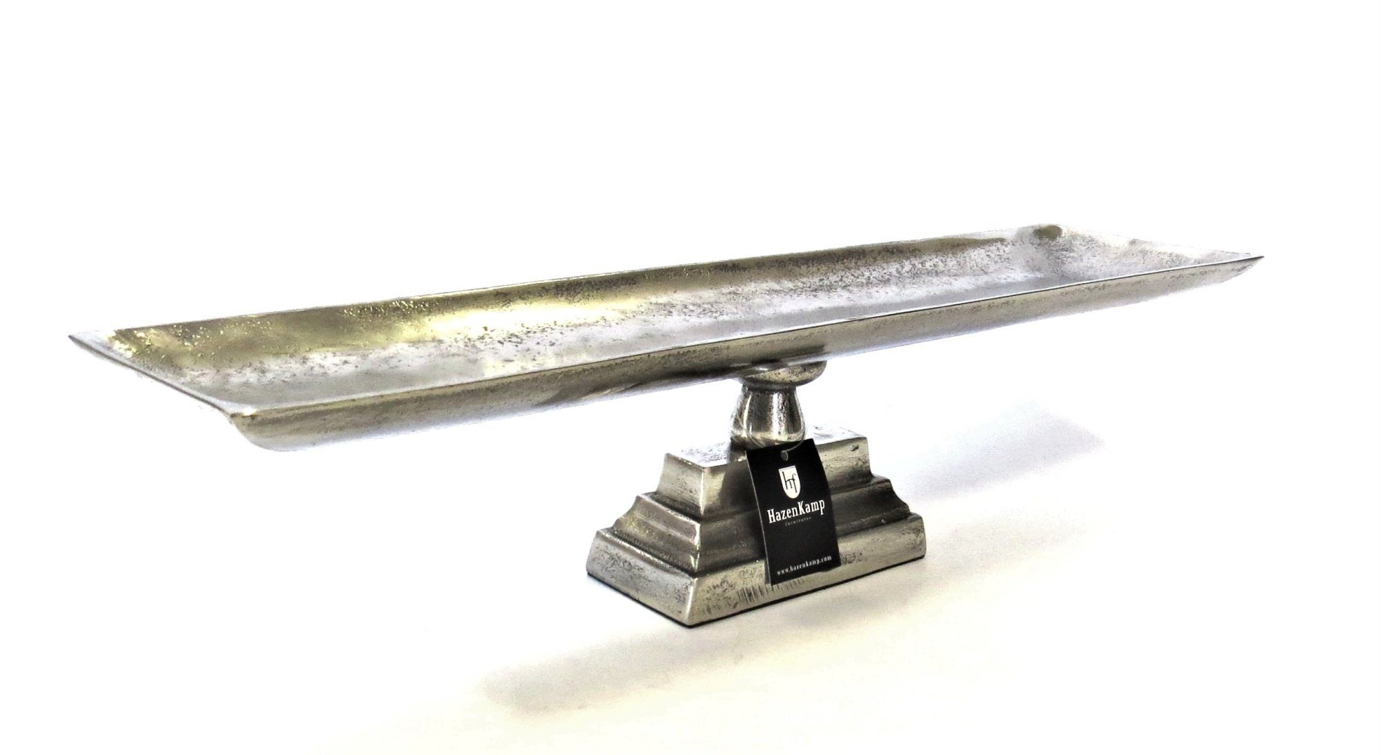 Hazenkamp Dekoschale »Schale Tablett auf Ständer Antik Silber Länglich 60  cm«, sehr lang