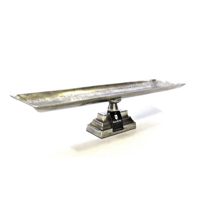Hazenkamp Dekoschale Schale Tablett auf Ständer Antik Silber Länglich 60 cm sehr lang