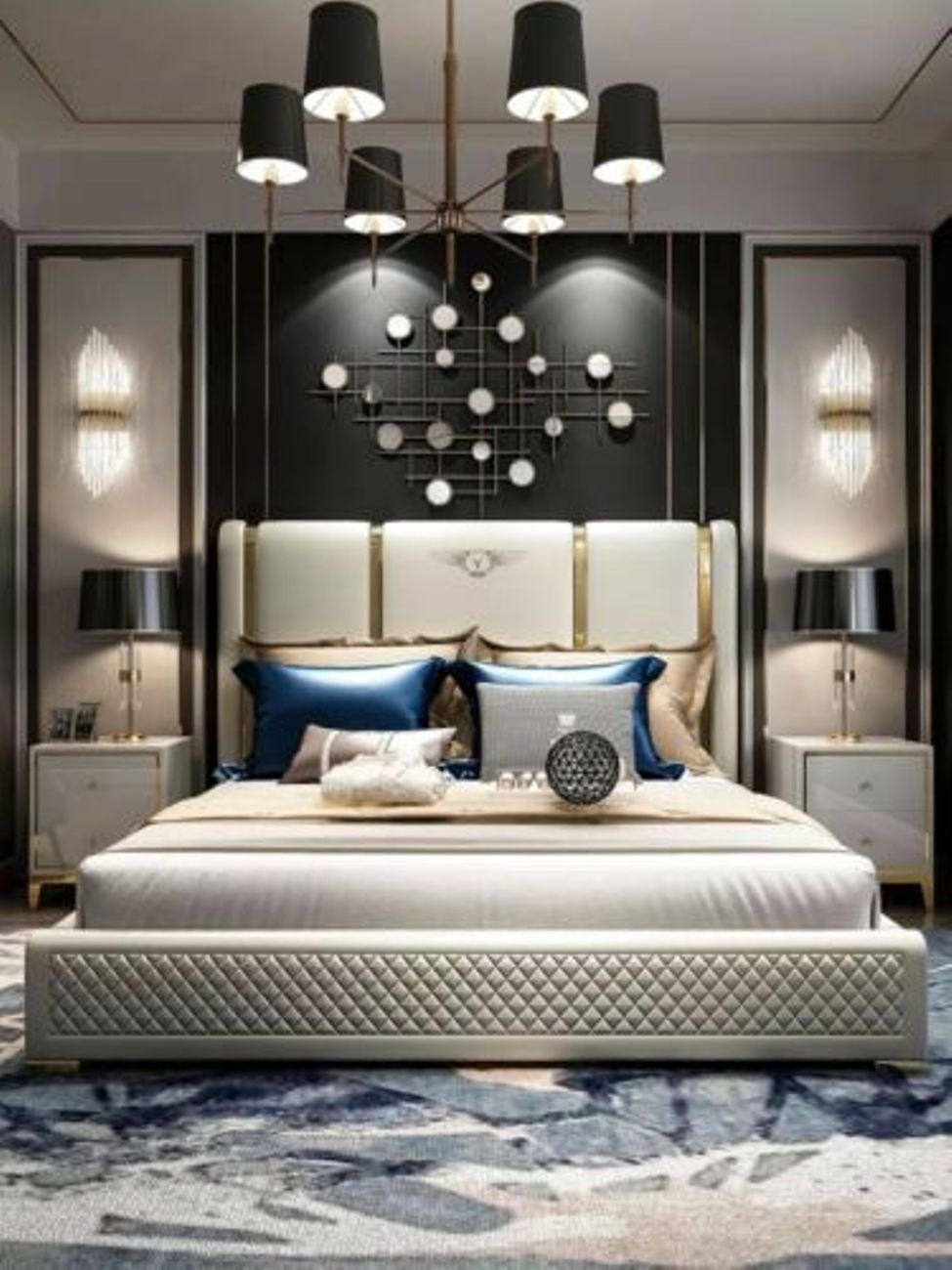 Ehe JVmoebel Polster Luxus Doppel Bett Design Hotel Zimmer Lederbett, Weiß Schlaf Leder Betten