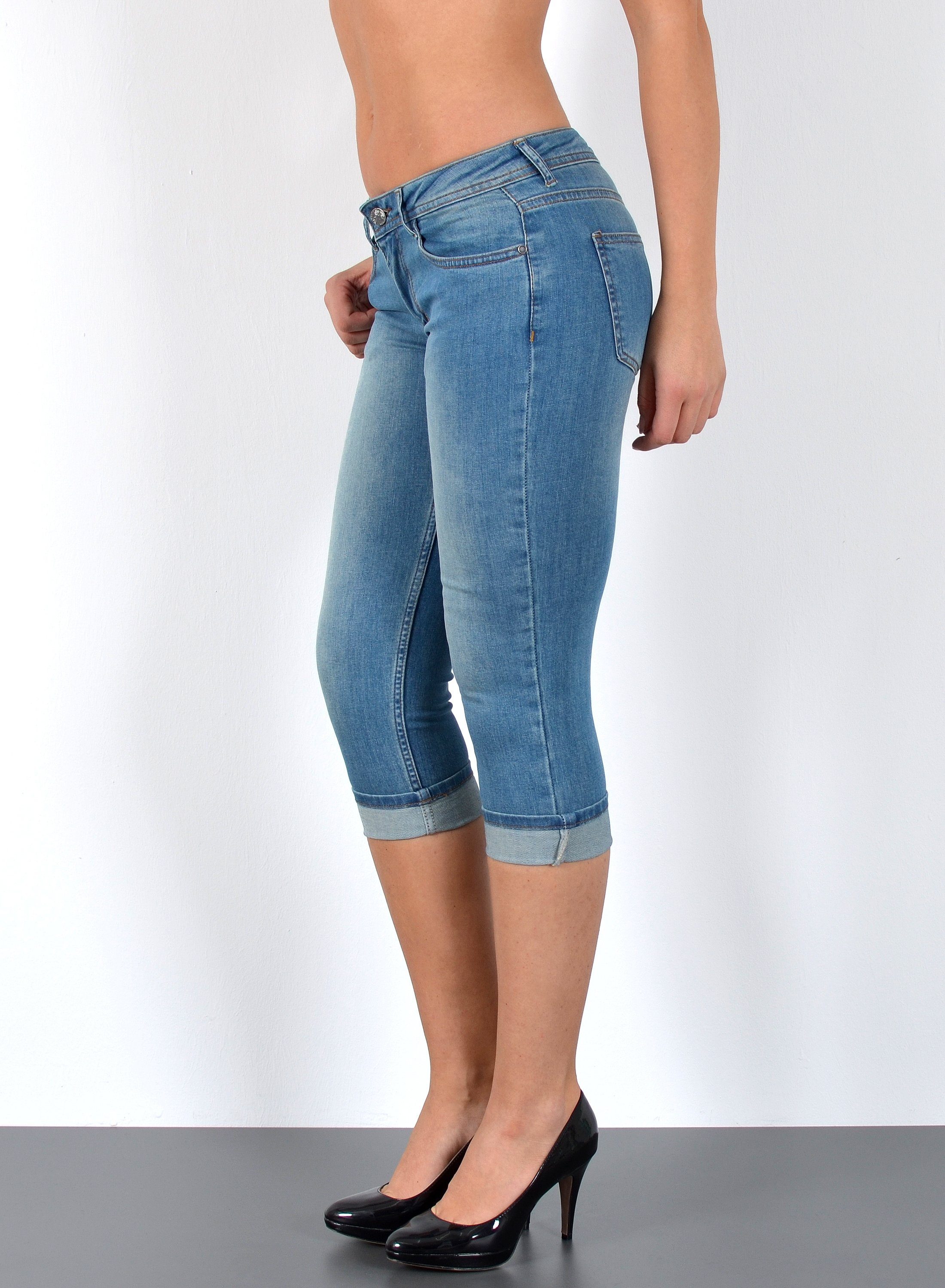 ESRA Caprijeans Damen 3/4 Jeans Hüftjeans günstig online kaufen