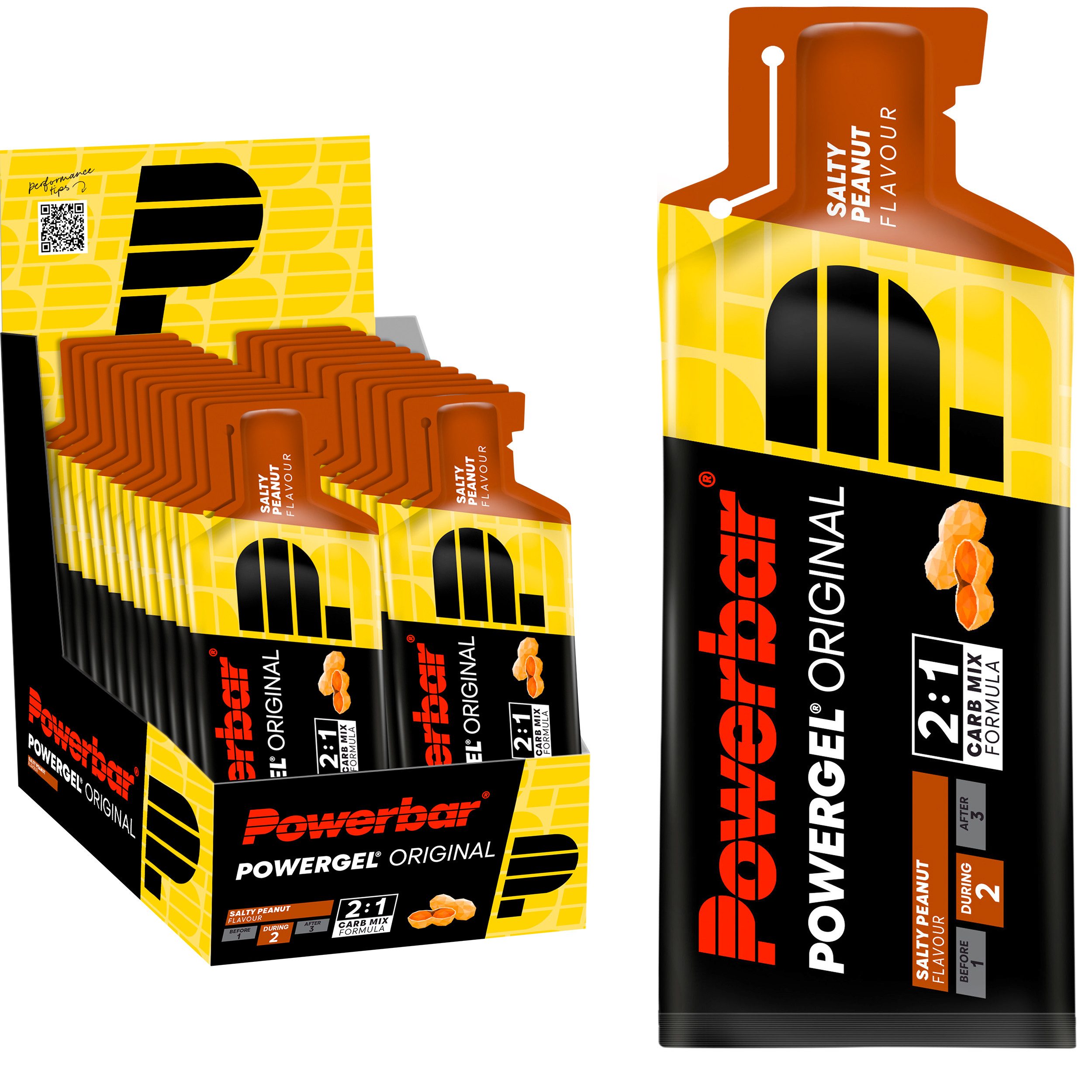 PowerBar PowerGel Fruit Salty Peanut High Carb Energie Gel 24 x 41 g Gel, Packung à 24 St.