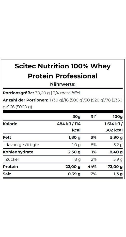 Scitec Nutrition Scitec 100 Whey Protein Professional 1000g - Schokolade Pulver, 1000 g, Pulver