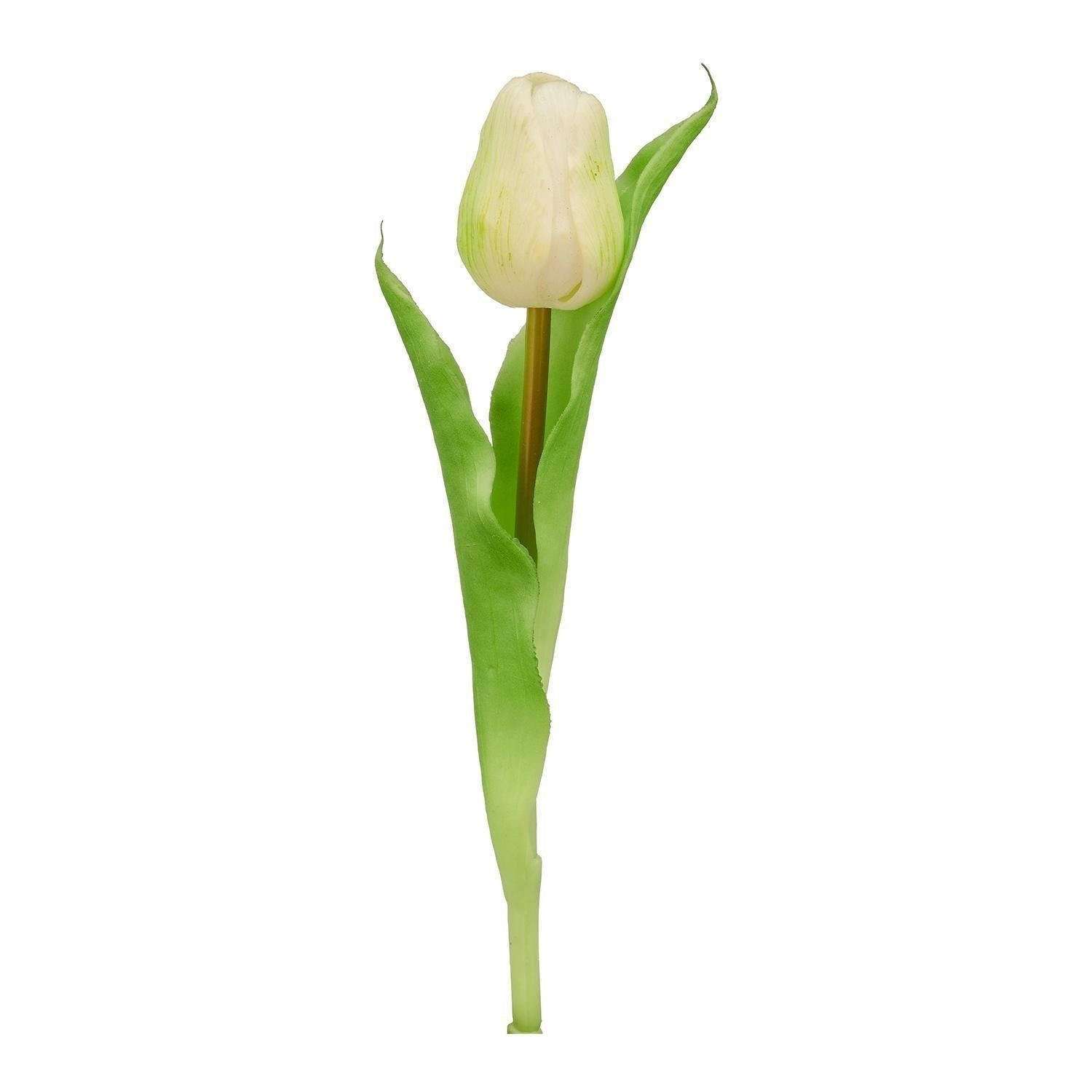 Kunstblume DARINE, Grün, Weiß, Kunststoff, Tulpe, Gasper, Höhe 31 cm