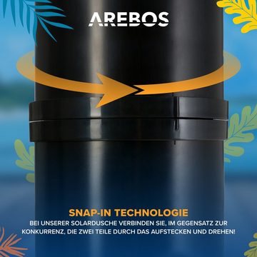 Arebos Solardusche 20 Liter & Bodenelement, inklusive Abdeckhaube (Set), Inkl. Abdeckhaube