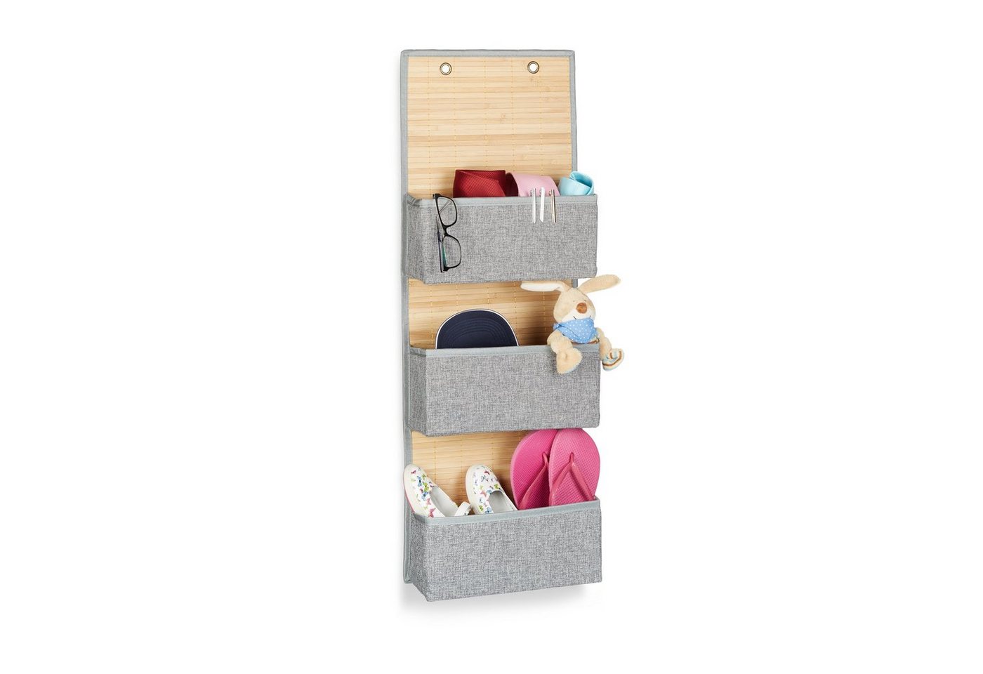 relaxdays Hängekorb 2x Hängeaufbewahrung Bad für Wand/Tür, L (2 St)