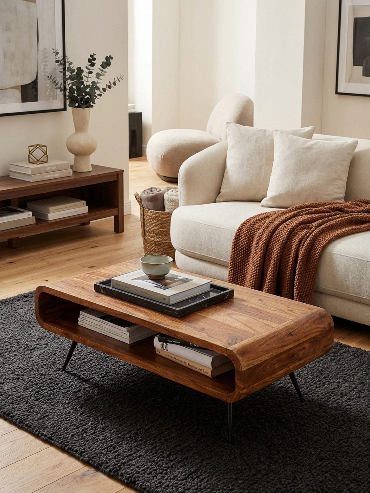 KADIMA DESIGN Couchtisch Massivholz Tisch modern elegant mit Staufach Wohnzimmertisch – Bild 4 von 5