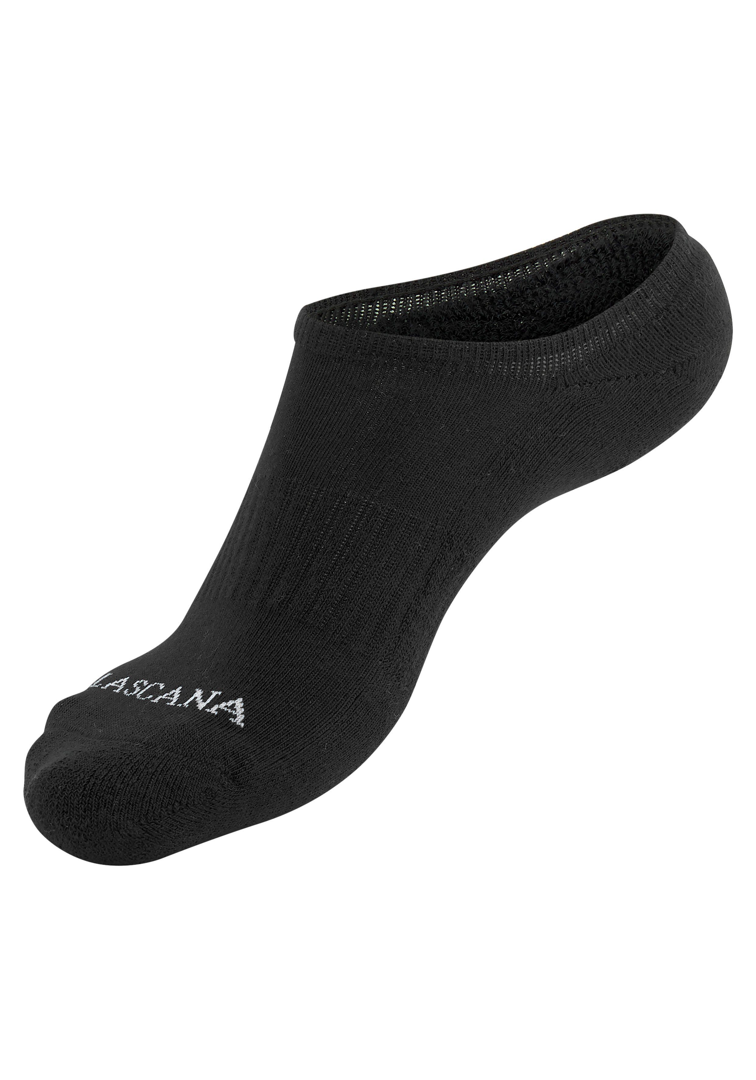 ACTIVE 7x schwarz LASCANA Sneakersocken (Set, 7-Paar) Fußfrottee mit