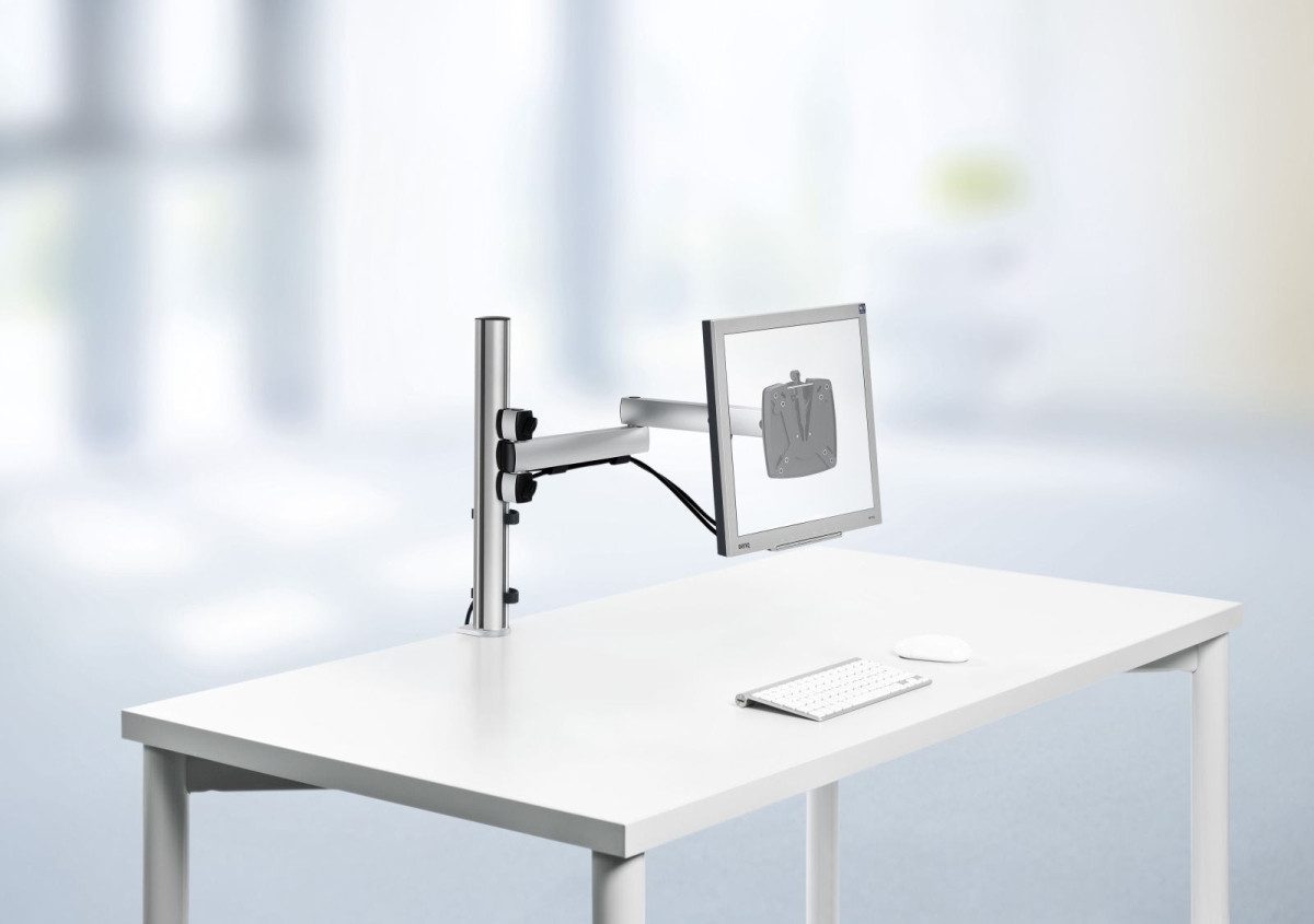 Monitor-Halterung Monitorhalter TSS Single Faltarm 450 silber
