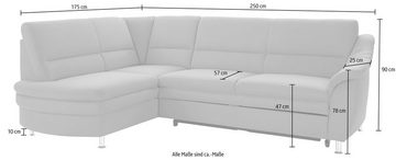 sit&more Ecksofa Cardoso L-Form, mit Federkern, wahlweise mit Bettfunktion und Schubkasten