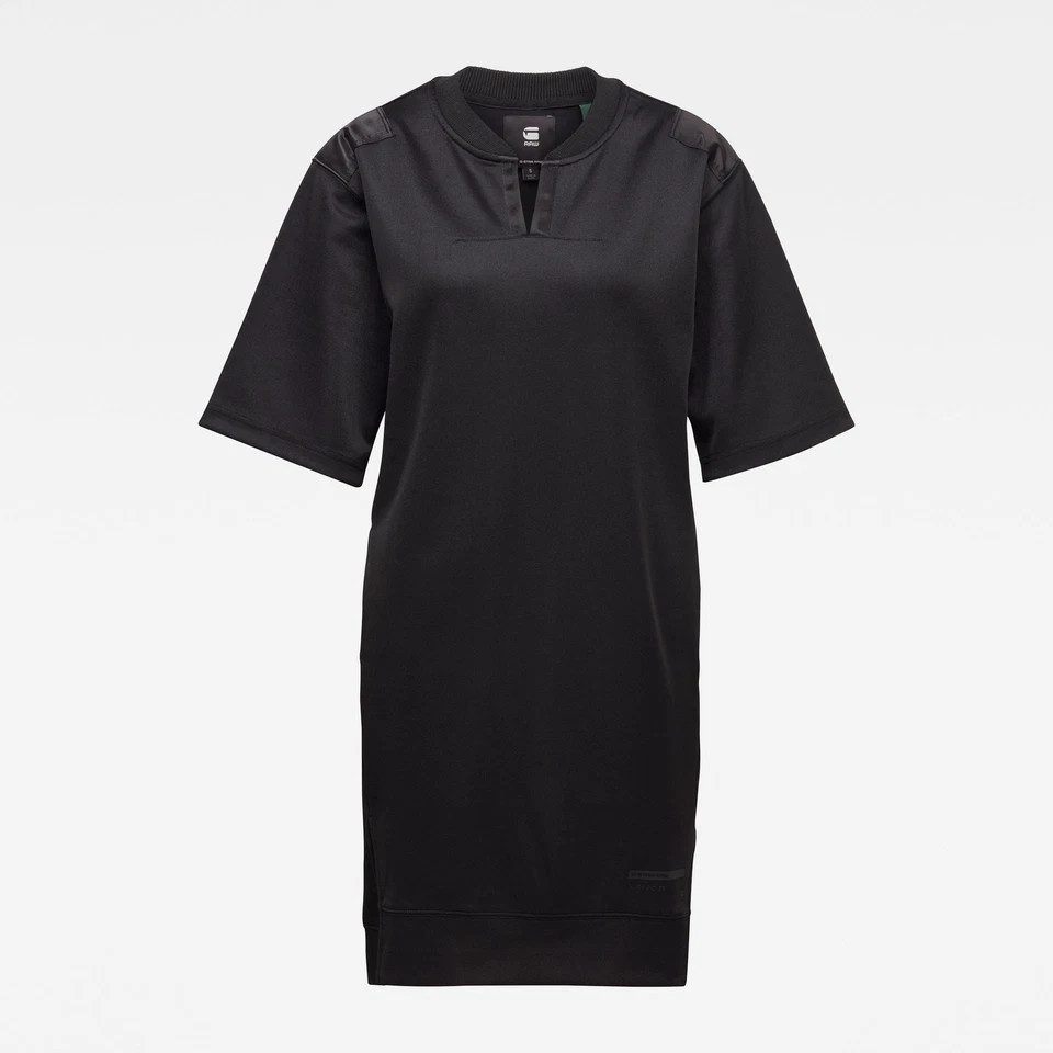 G-STAR Jerseykleid Damen Seitenschlitze Utility Cocaux Boyfriend Long Sweat Kleid Gr: S (1-tlg) Seitenschlitz, elastischer Kordelzug und Kordelstopper