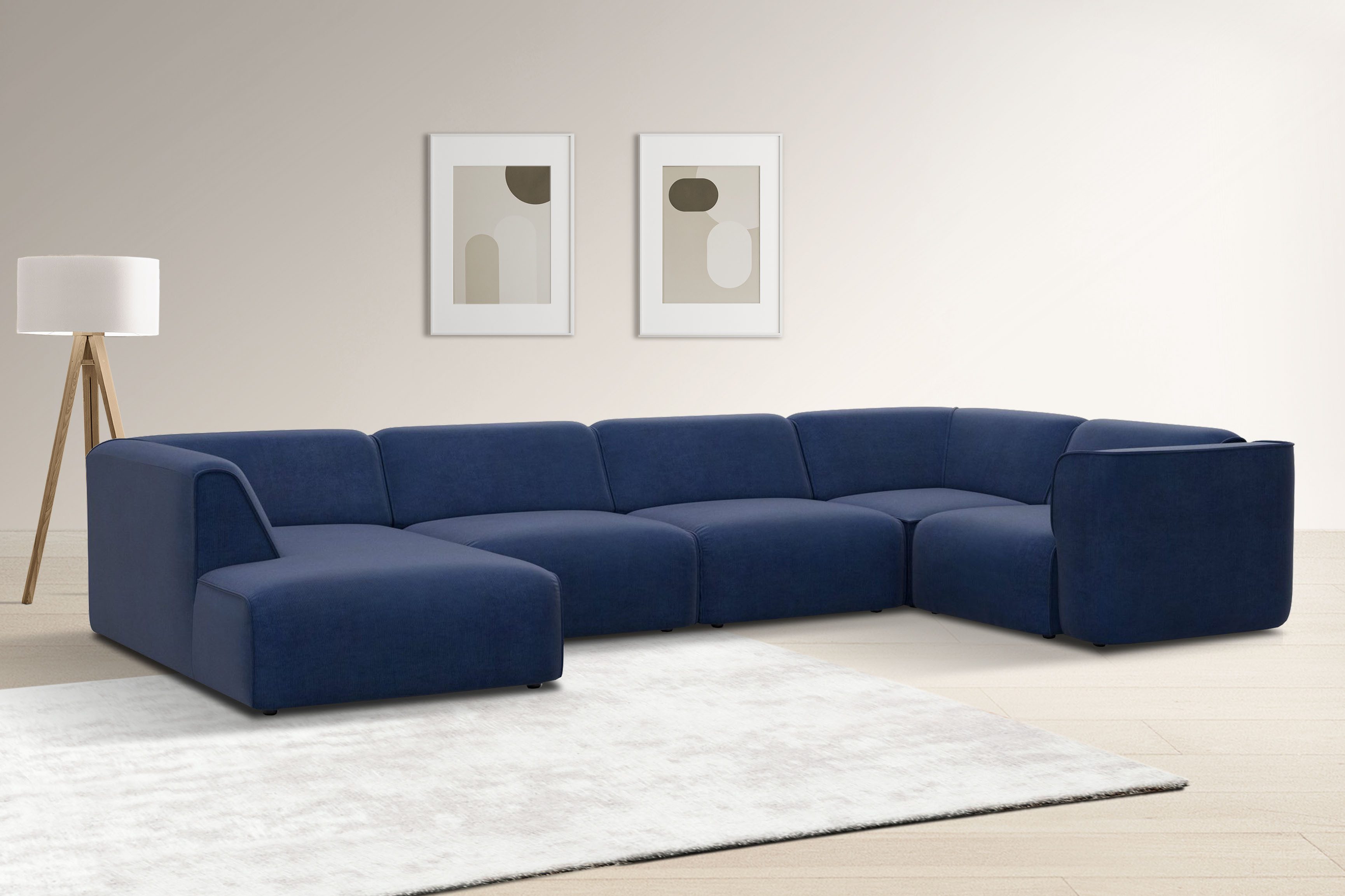 RAUM.ID Wohnlandschaft Merid U-Form, jederzeit durch Module erweiterbar, B/T/H: 367/206/70 cm, als Modul oder separat verwendbar, für individuelle Zusammenstellung