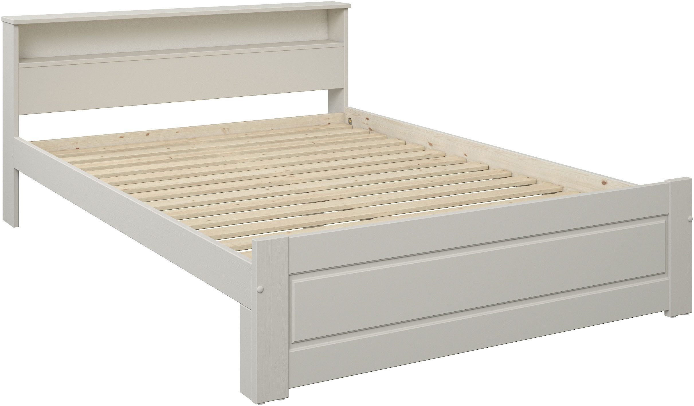 OTTO home Massivholzbett FLAVION, Jugendbett, Stauraum, FSC® zertifizierte Kiefer (Breite: 90, 140, 180), Qualitätsprodukt, Regal, Kassettenoptik, Schublade opt – Bild 4 von 5