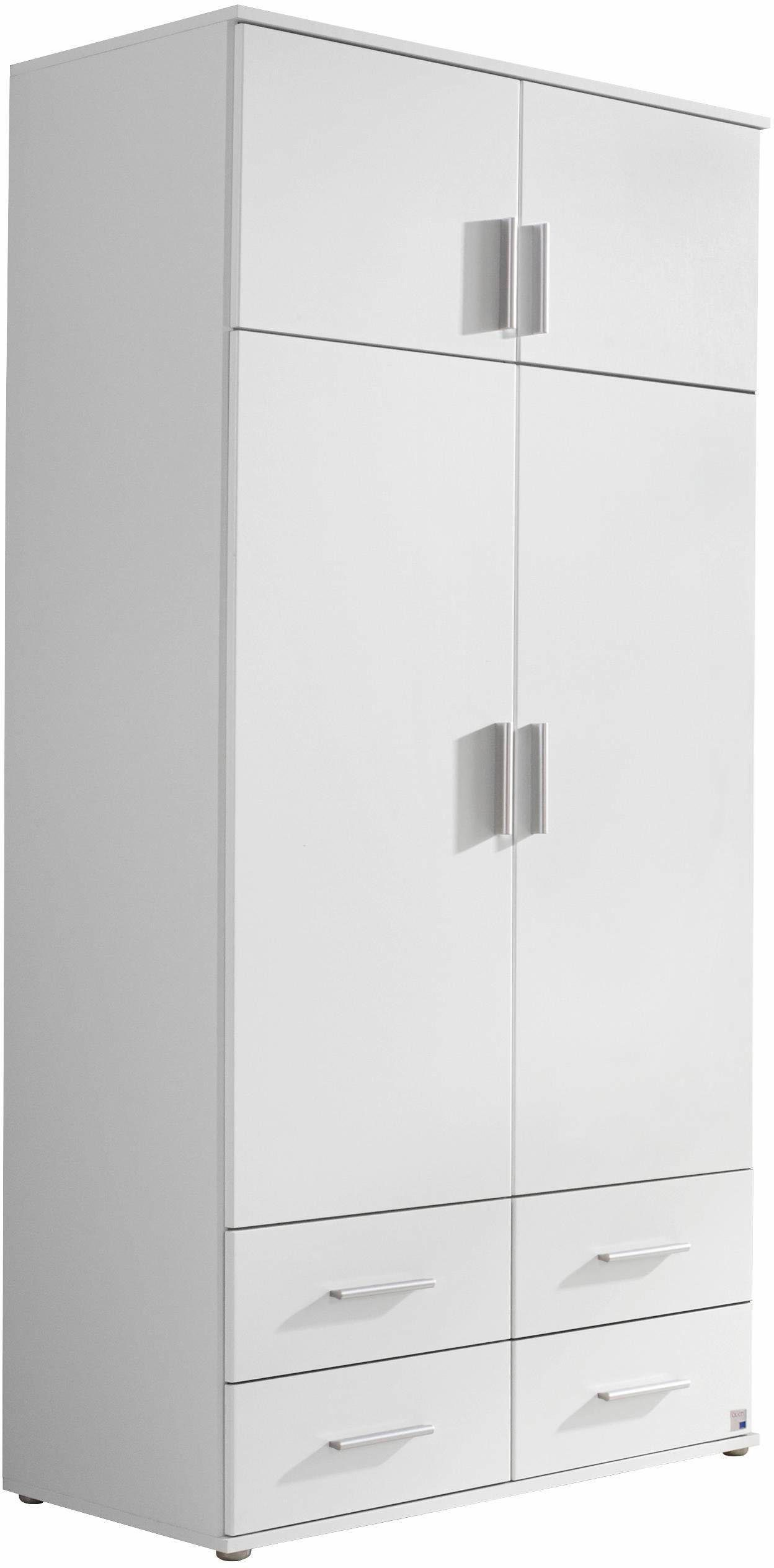rauch Kleiderschrank Schrank Drehtürenschrank Ankleide Garderobe Schlafzimmerschrank KEMI (Breiten: 90/135/180 cm, Höhe 194 cm) mit Schrankaufsatz und Schubladen, extra viel Stauraum MADE IN GERMANY