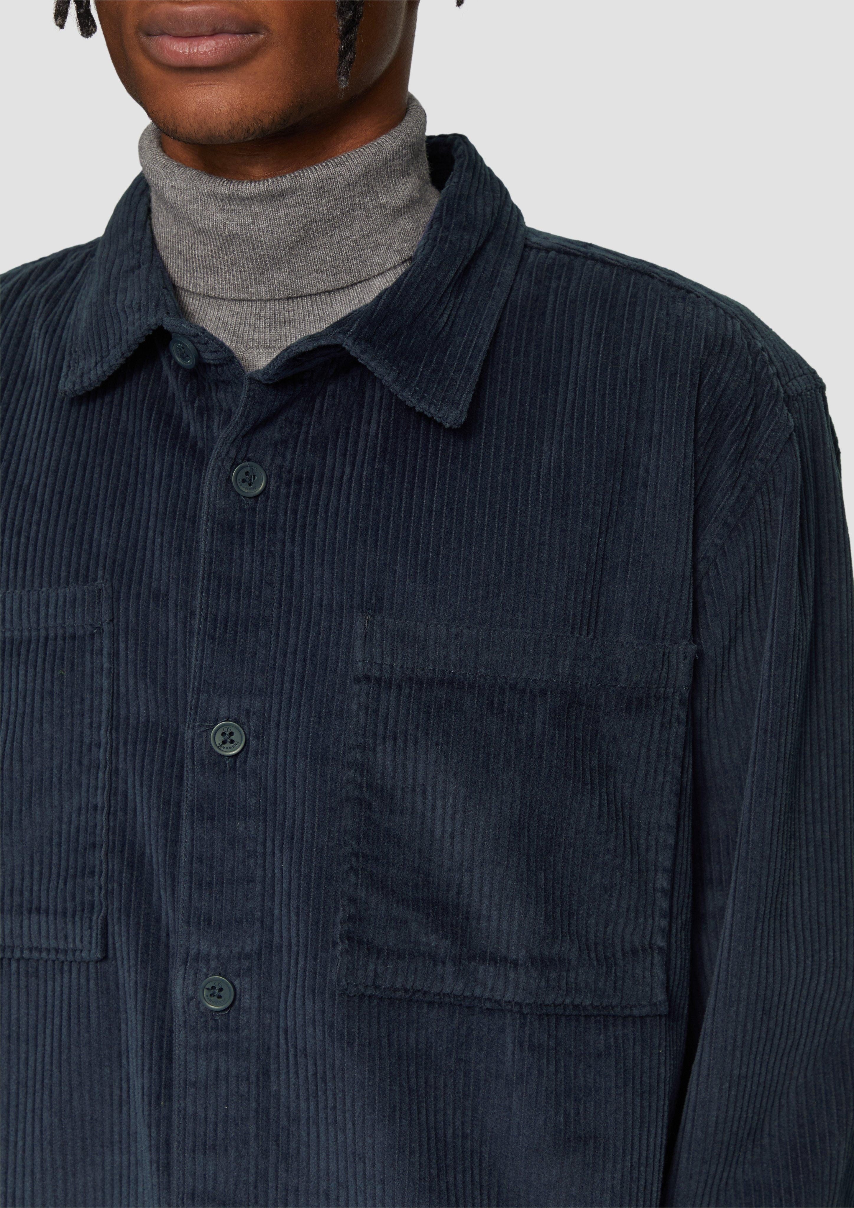 QS Langarmhemd Overshirt aus Breitcord günstig online kaufen
