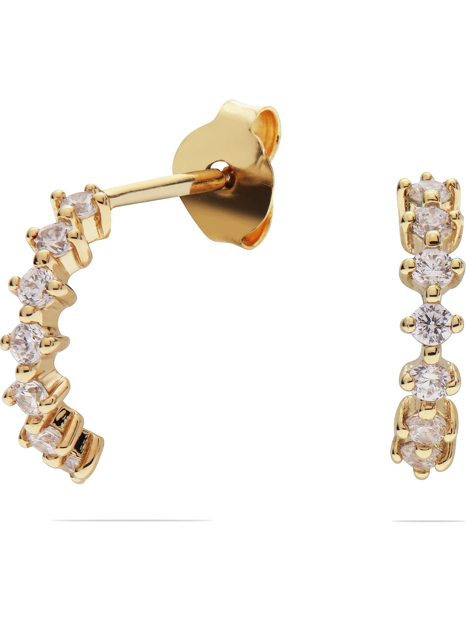 FAVS Paar Ohrstecker FAVS Damen-Creolen 375er Gelbgold 14 Zirkonia