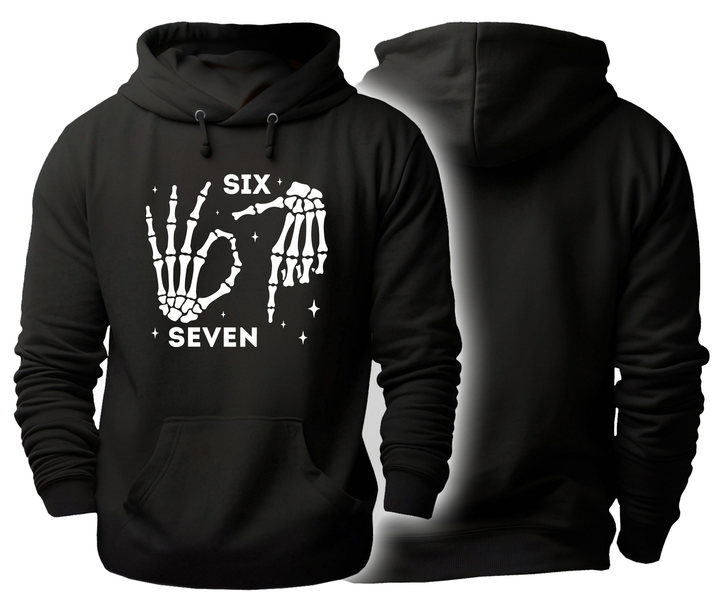 MyDesign24 Hoodie Herren und Damen Kapuzensweater 67 Hoodie - six seven i773