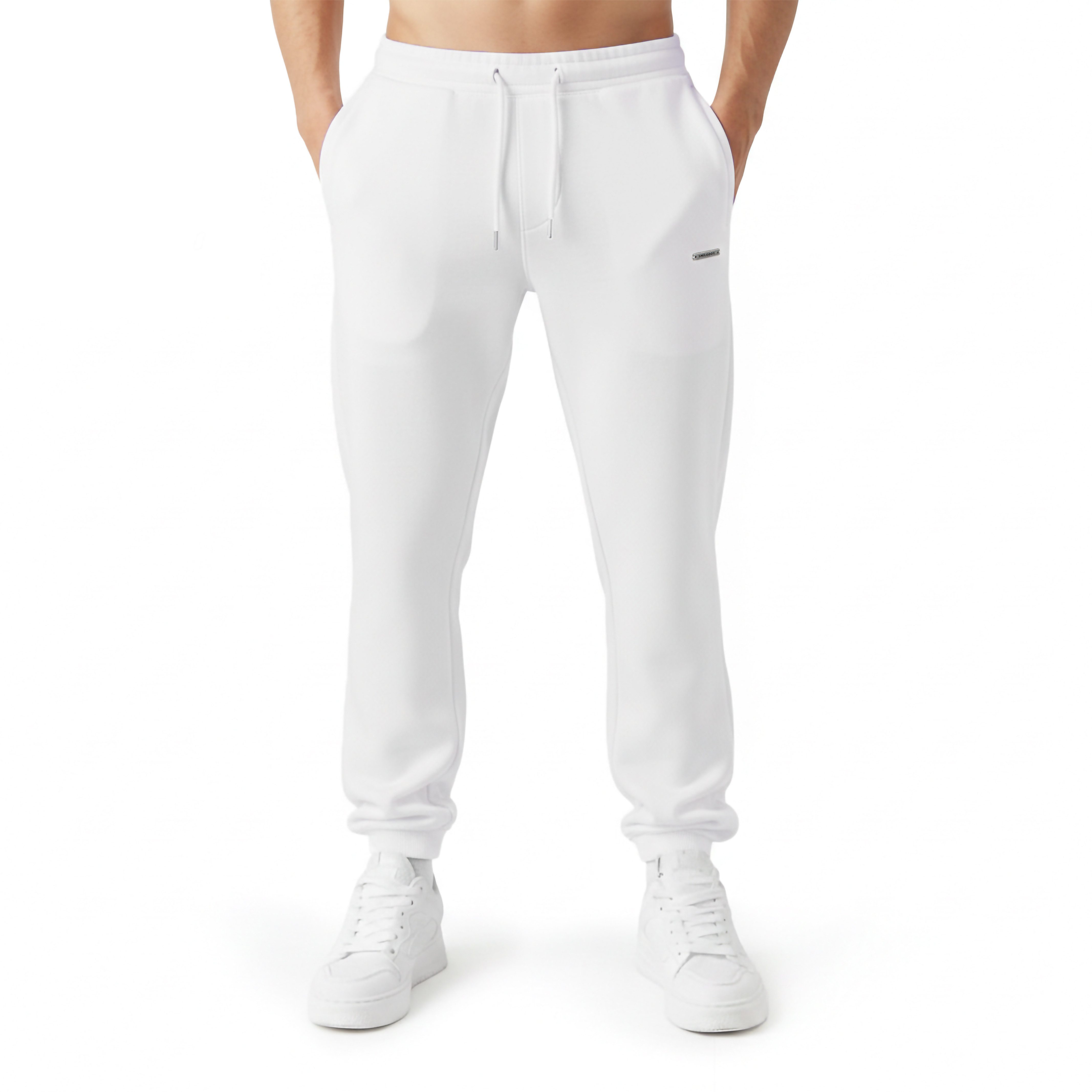 Smilodox Jogginghose Ilyas, Regular Fit Sweathose, Taschen, Metalllabel, weiches Material Jogger Kordelzug am Bund Bequeme Freizeithose Streetstyle Alltag