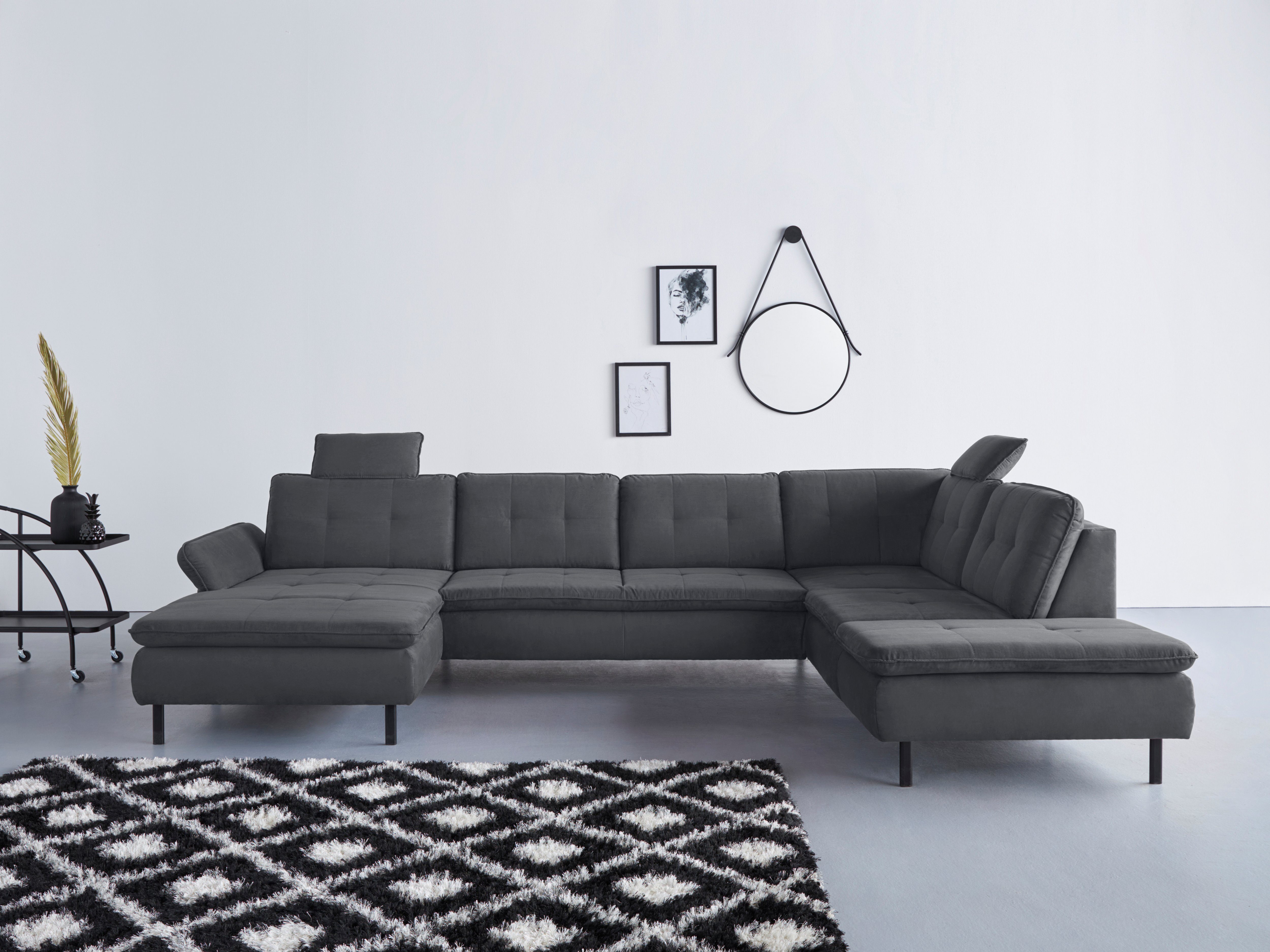 INOSIGN Wohnlandschaft Birkholm U-Form, Armlehnverstellung, auch in Easy Clean Bezug - mit Wasser zu reinigen