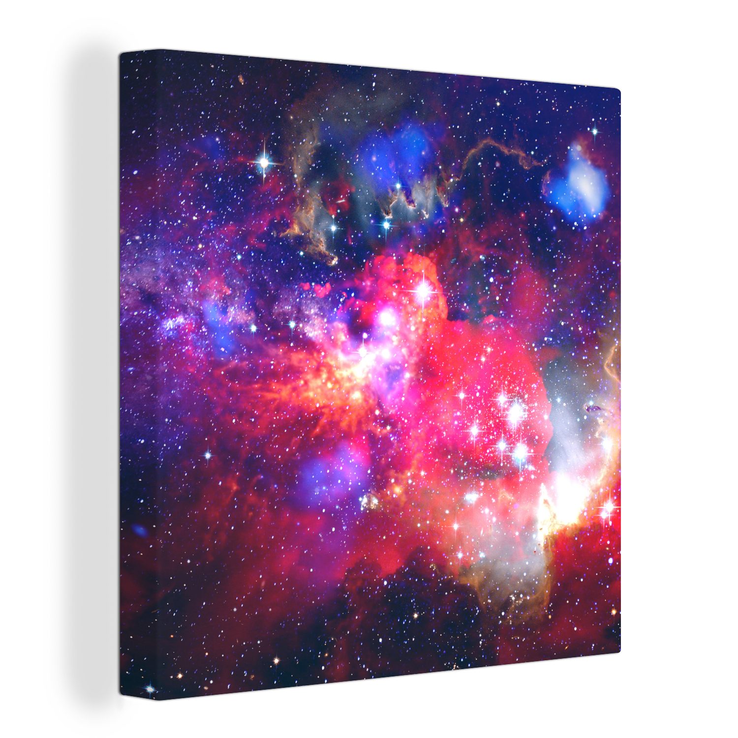 Wohnzimmer Leinwandbild - Sterne Weltraum - Leinwand Bilder St), OneMillionCanvasses® für Kosmos, (1 Schlafzimmer