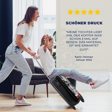 MuchoWow Handgepäckkoffer Eiffelturm - Paris - Schwarz, 4 Rollen, Reisetasche mit rollen, Handgepäck für Ferien, Trolley, Reisekoffer