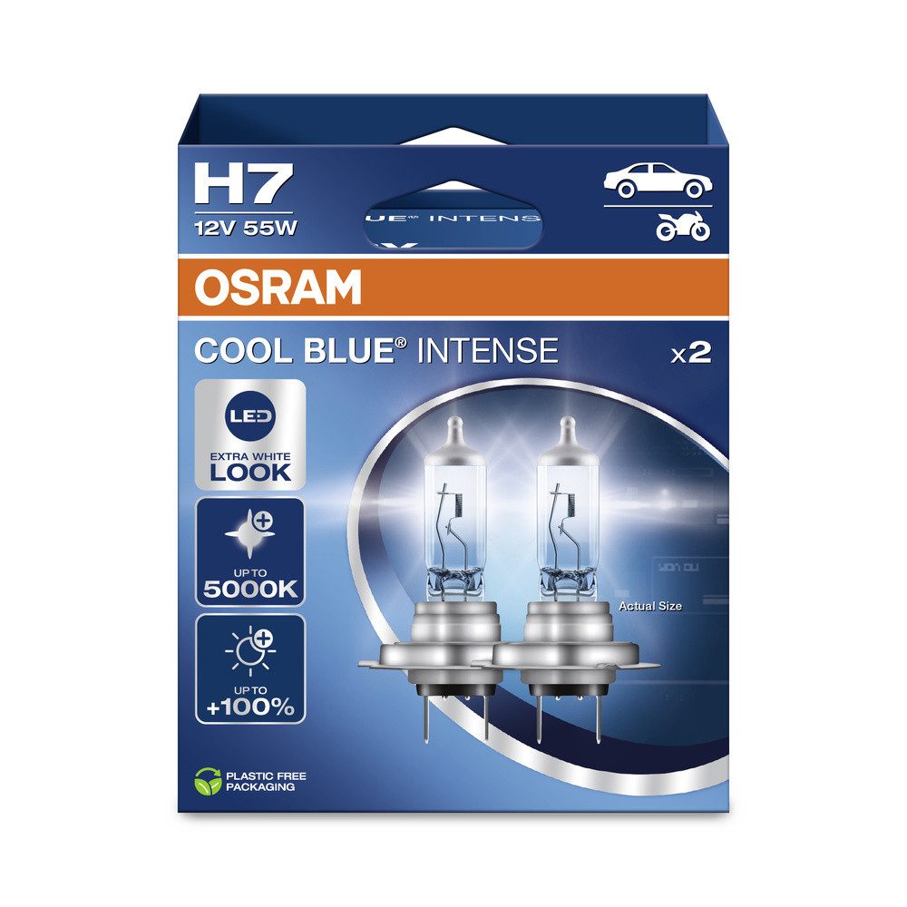 KFZ-Ersatzleuchte OSRAM 4062172387538 Halogen Leuchtmittel COOL BLUE® INTENSE H7 55 W 12