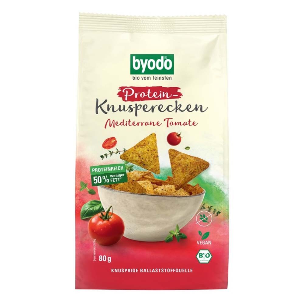 Byodo Knabberei Protein Knusperecken - mediterrane Tomate 80g