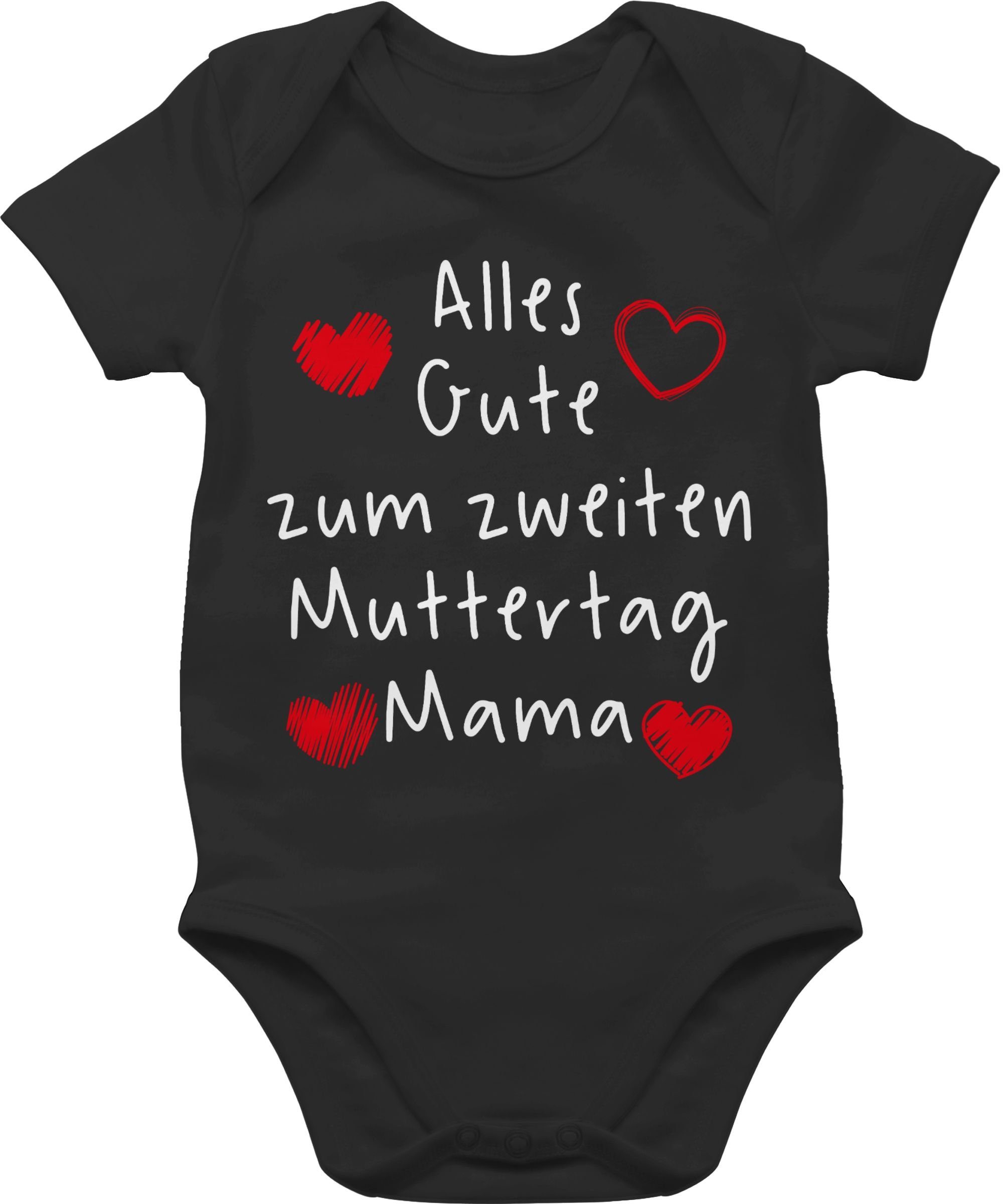 Shirtracer Shirtbody Alles zum Gute zweiten Muttertagsgeschenk 3 Handschrift Schwarz (1-tlg) Muttertag weiß