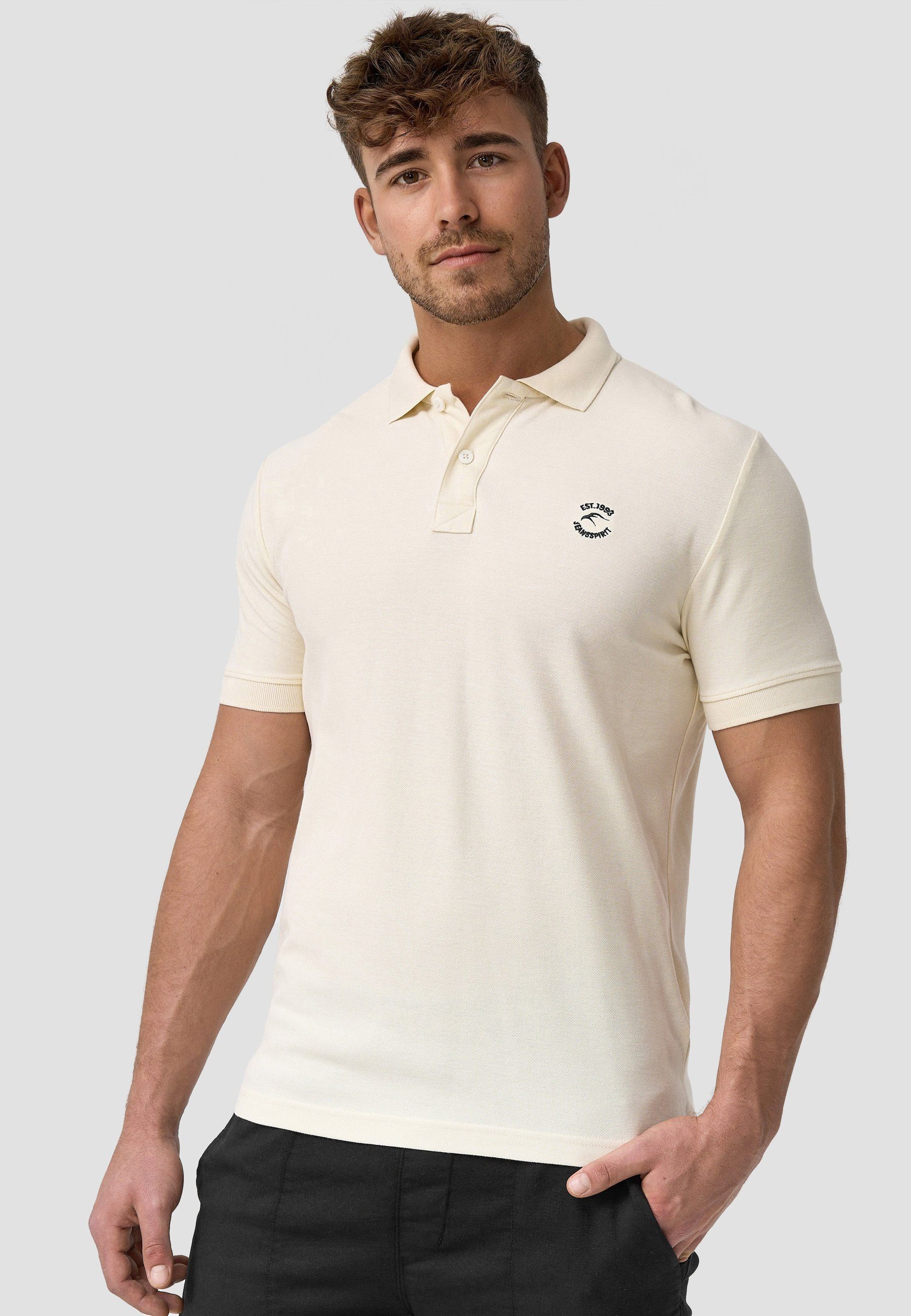 Indicode Poloshirt Herren Wadim Polo Shirt Herrenshirt mit feiner Logo-Stickerei auf der Brust