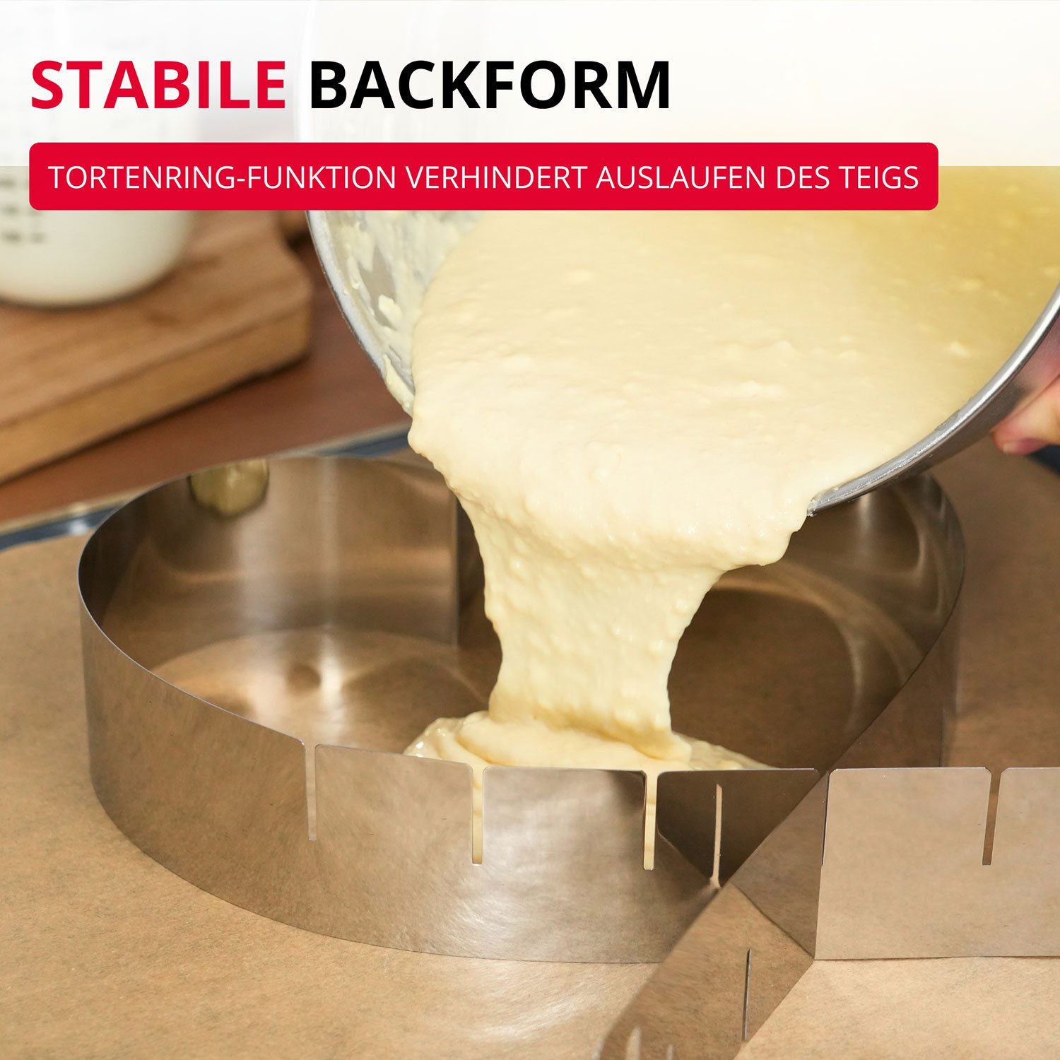WESTMARK Backform Herzbackform, Variabel verstellbar, Ohne Boden, Rostfreier Edelstahl