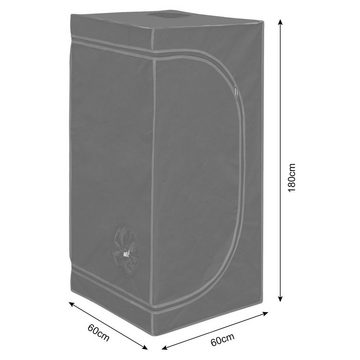 Kingpower Gewächshaus Grow Box Gewächshaus Zuchtzelt Growschrank Zuchtschrank 60x60x180 cm