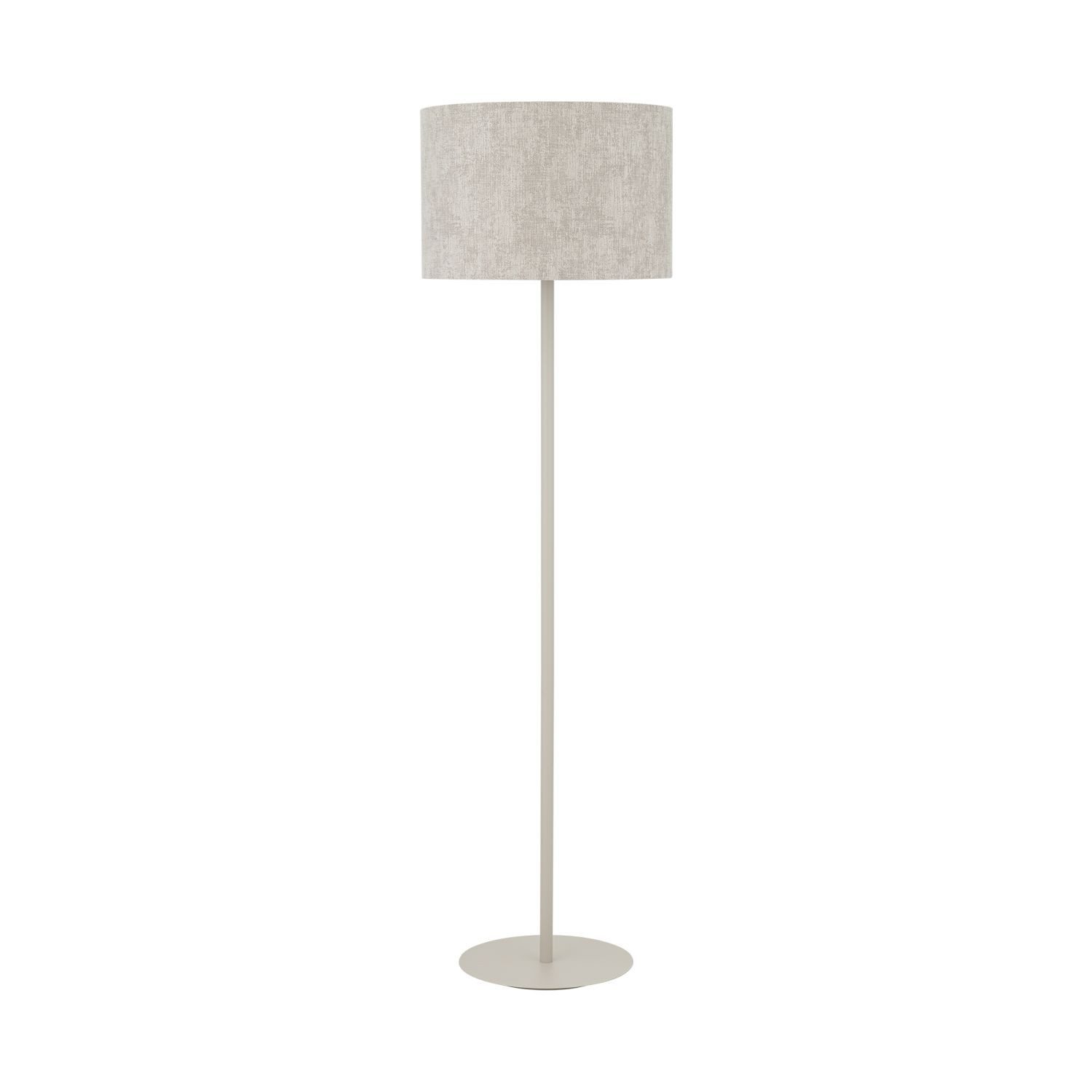 Licht-Erlebnisse Stehlampe ODISO, ohne Leuchtmittel, Stoff Metall E27 163 cm hoch Beige Seidengrau rund Modern Stehlampe