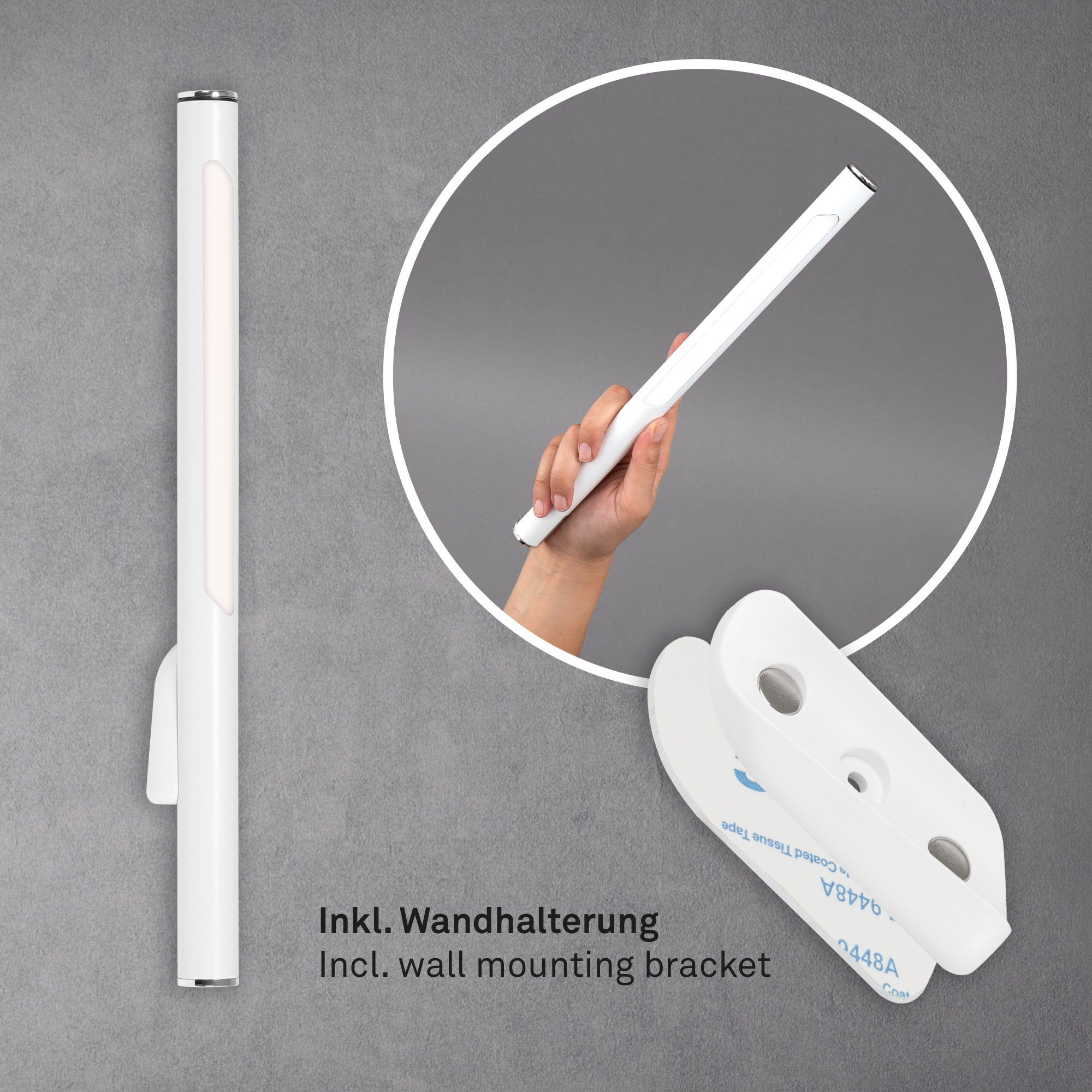 Briloner Leuchten Warmweiß, 3h, Kaltweiß, Touchdimmer, Tageslichtweiß, 14 cm Neutralweiß, Wandhalterung, 7384-016, LED fest weiß, LED Akku-Leuchtzeit: Tischleuchte USB, verbaut