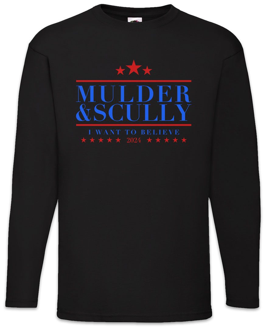 Langarmshirt Mulder & Scully Langarm T-Shirt Alien Ufo X-Files Fox Dana Series FBI