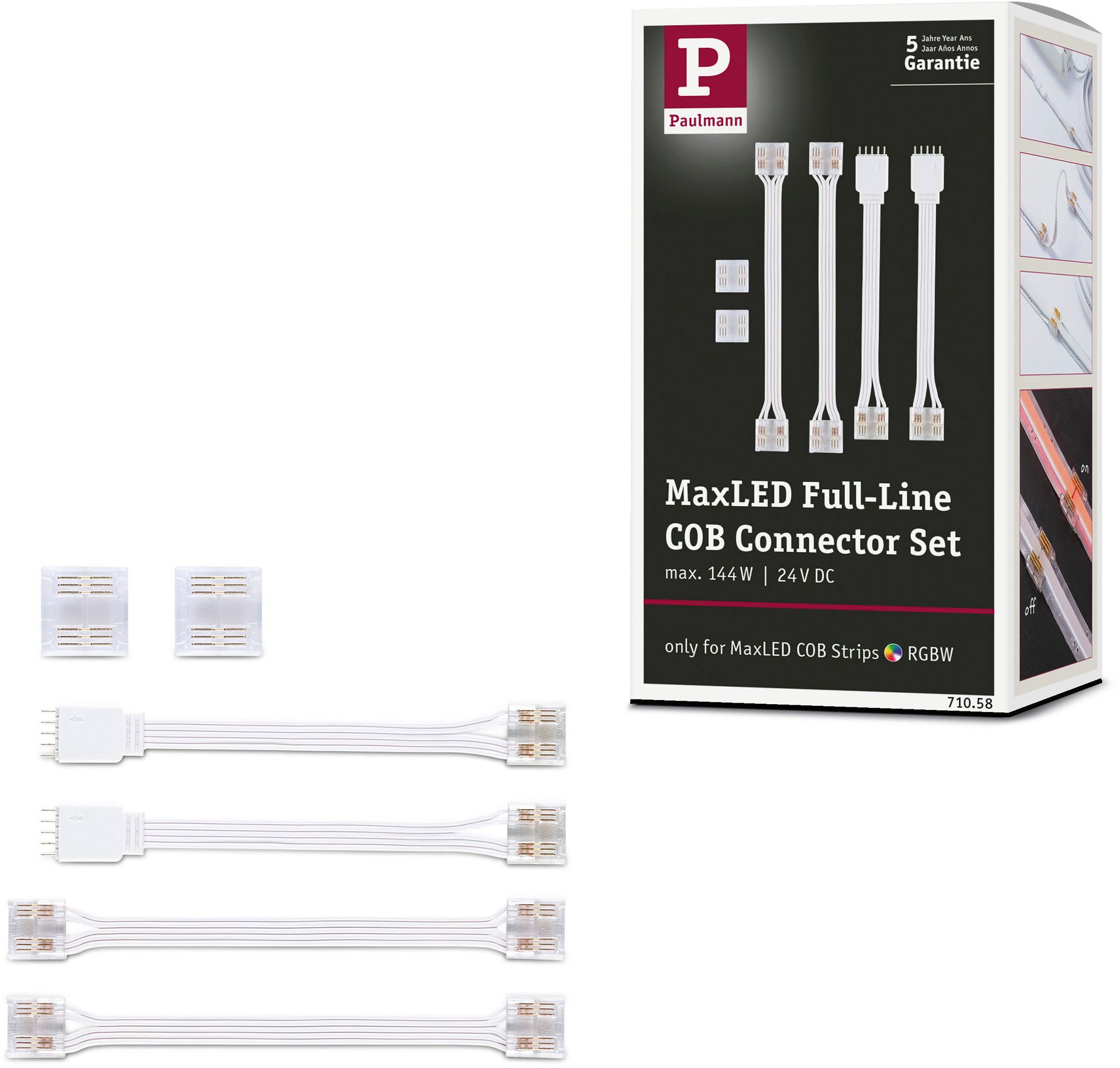 Kabelverbinder-Sortiment MaxLED Connector Set Full-Line COB Weiß, Transparent