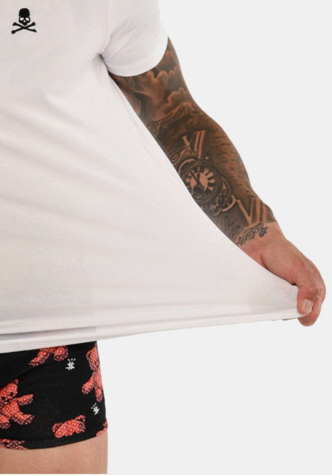 PHILIPP PLEIN T-Shirt Herren Slim FIt Totenkopf-Logo Shirt verpackt in einer box mit Python-Optik-Druck