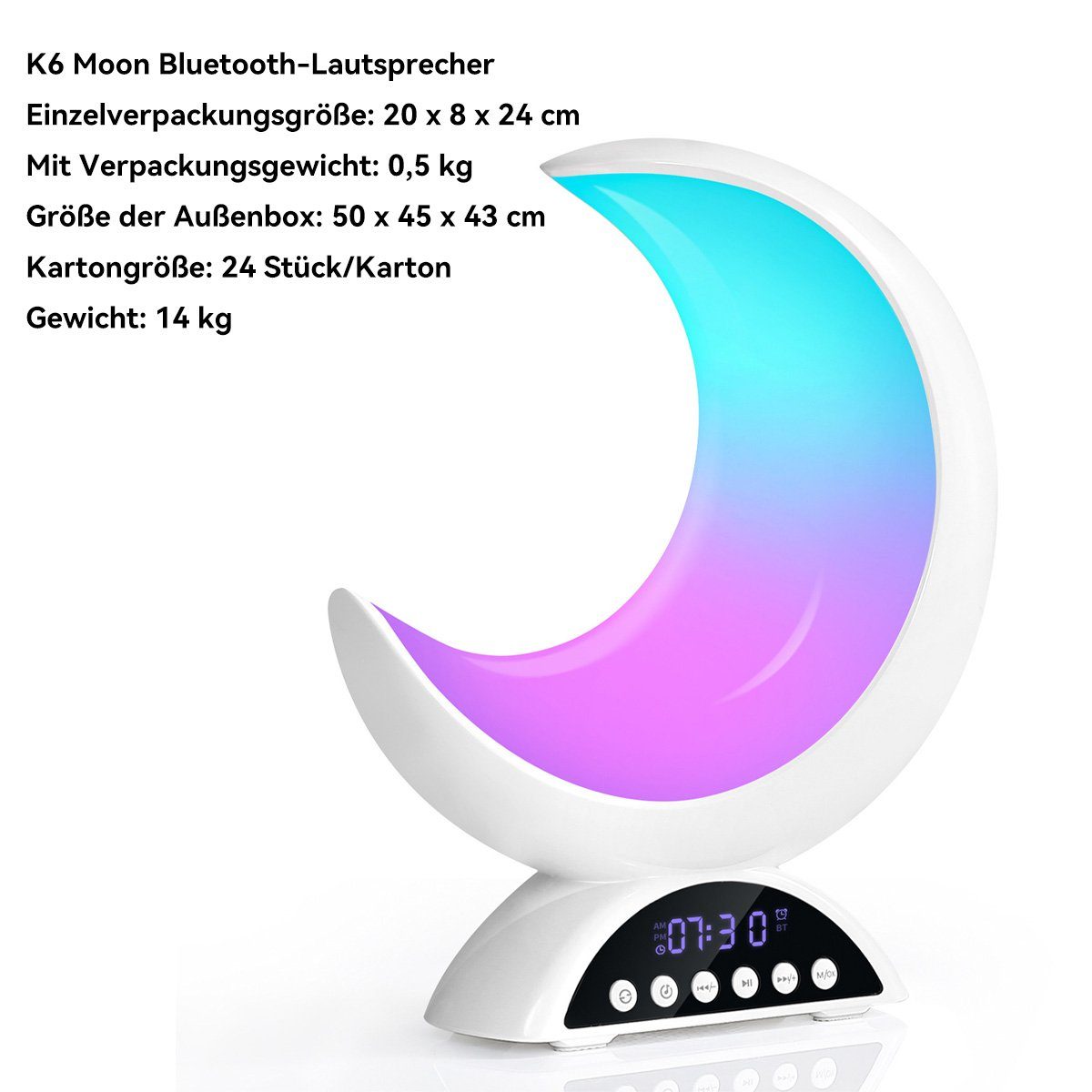 DOPWii LED Schreibtischlampe Tischlampe, Farbwechsel Touch Dimmbar, APP-Steuerung Mondlampe, & Schwarz