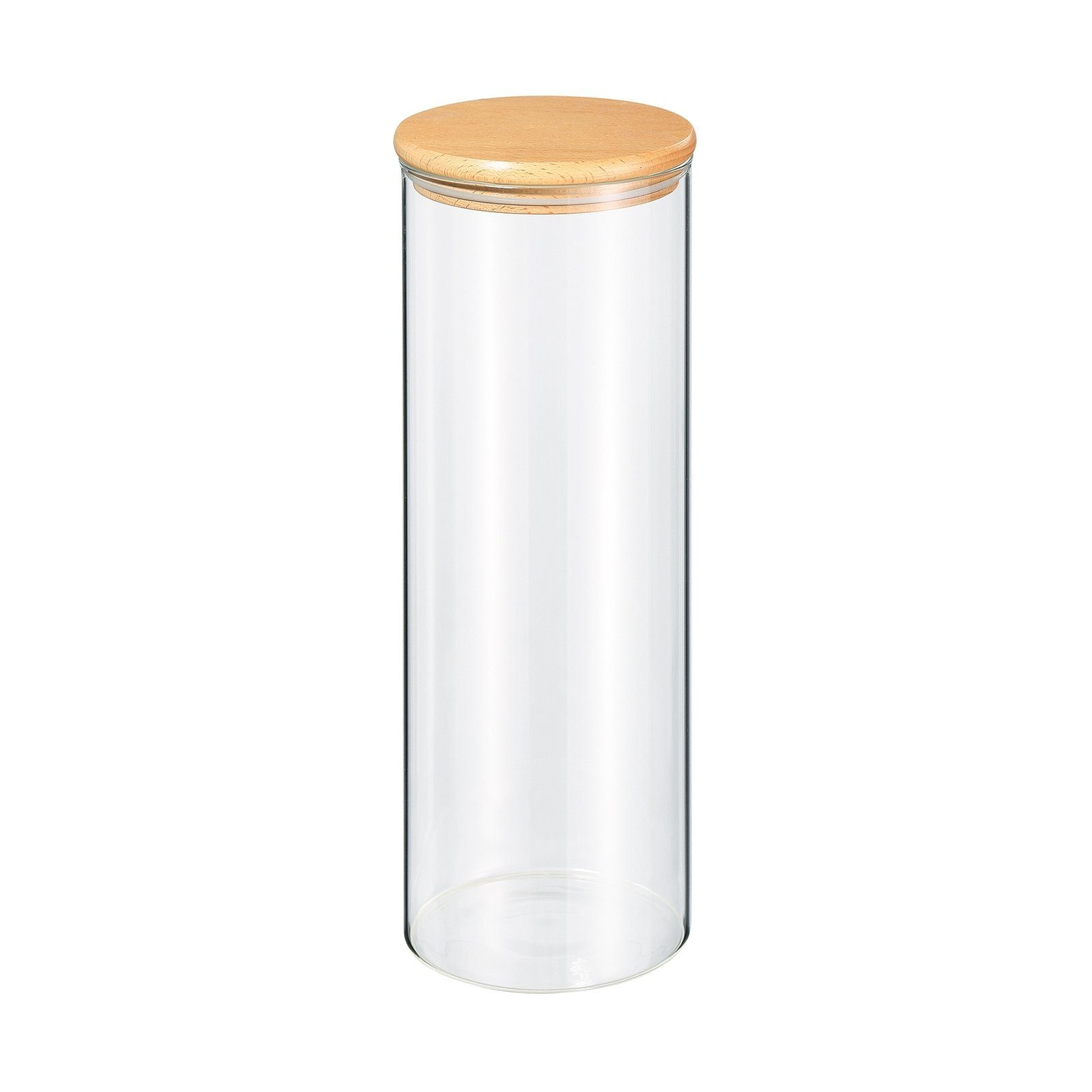 ZASSENHAUS Vorratsglas Vorratsglas 2 Liter Holzdeckel, Glas, Holz, (Stück, 1-tlg), Spaghettiglas Lebensmittelaufbewahrung